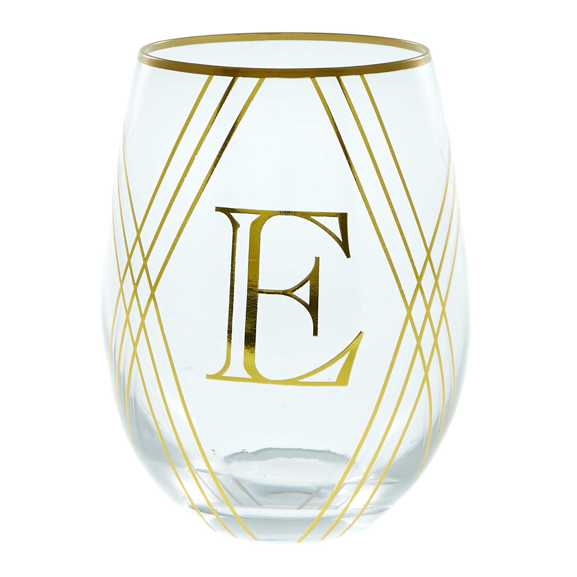 Letter E Glass Tumbler