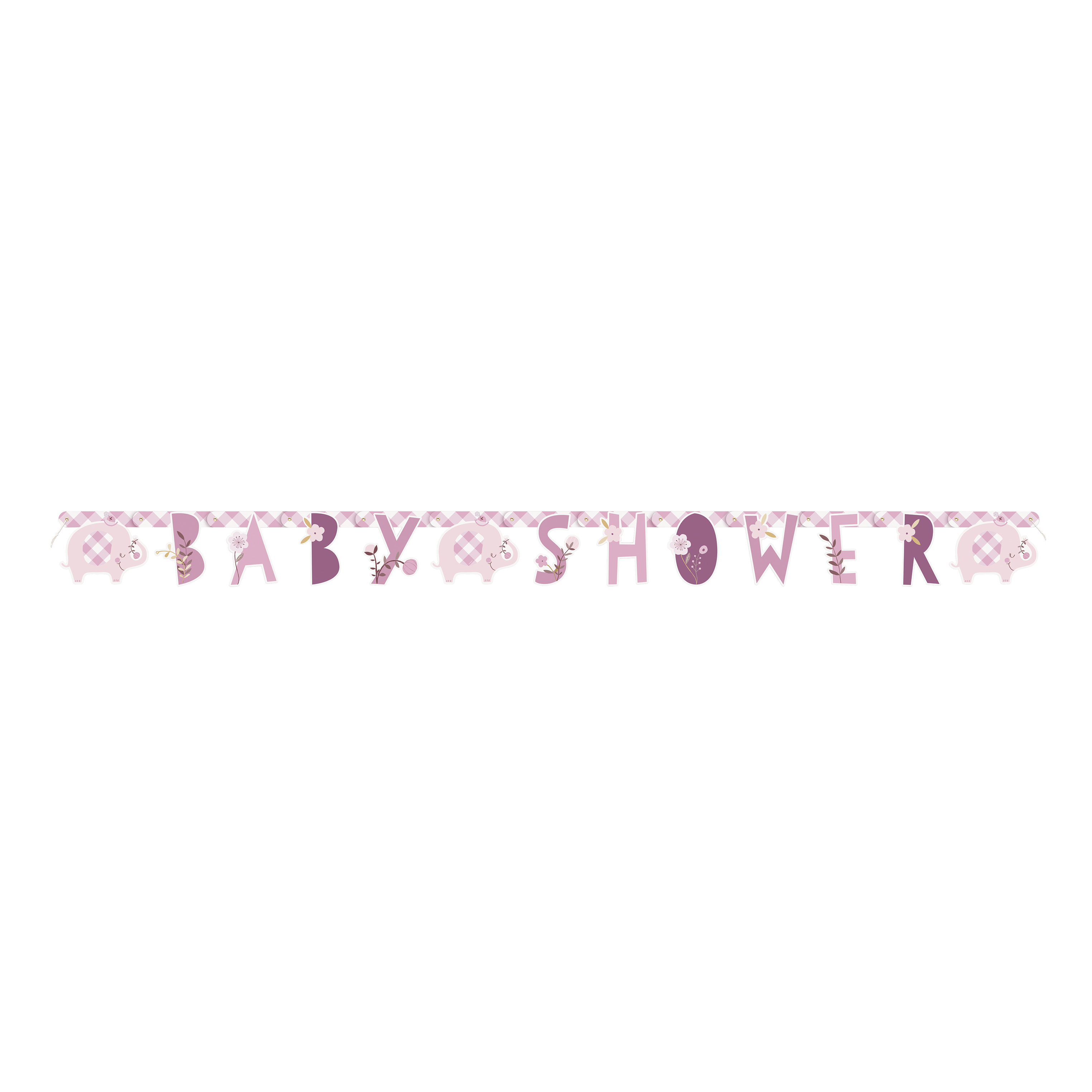 Pink Elephant Baby Shower Tableware & Decorations - 16 Guests 
