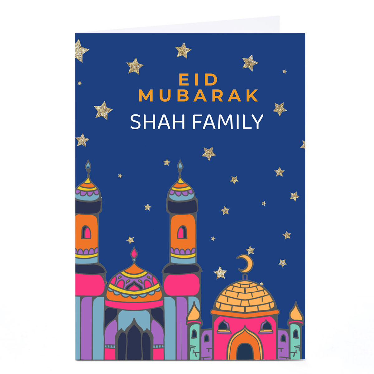 Personalised Roshah Designs Eid Card - Eid Mubarak Landscape