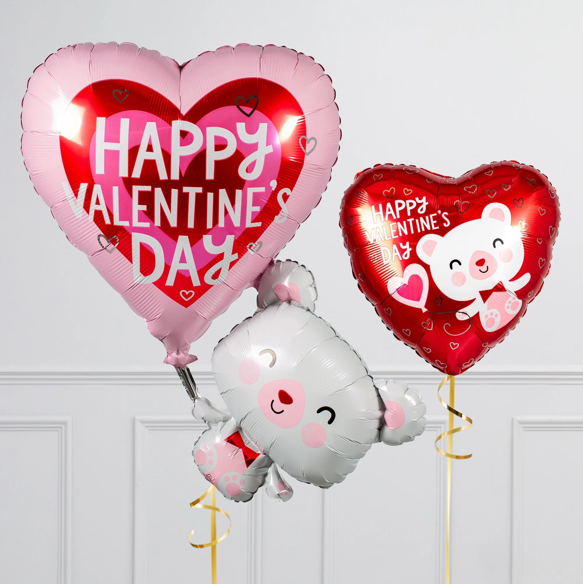 Floating Teddy Bear Valentine's Day Balloon Package