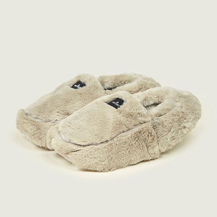 Warmies Luxurious Microwavable Slippers - Latte
