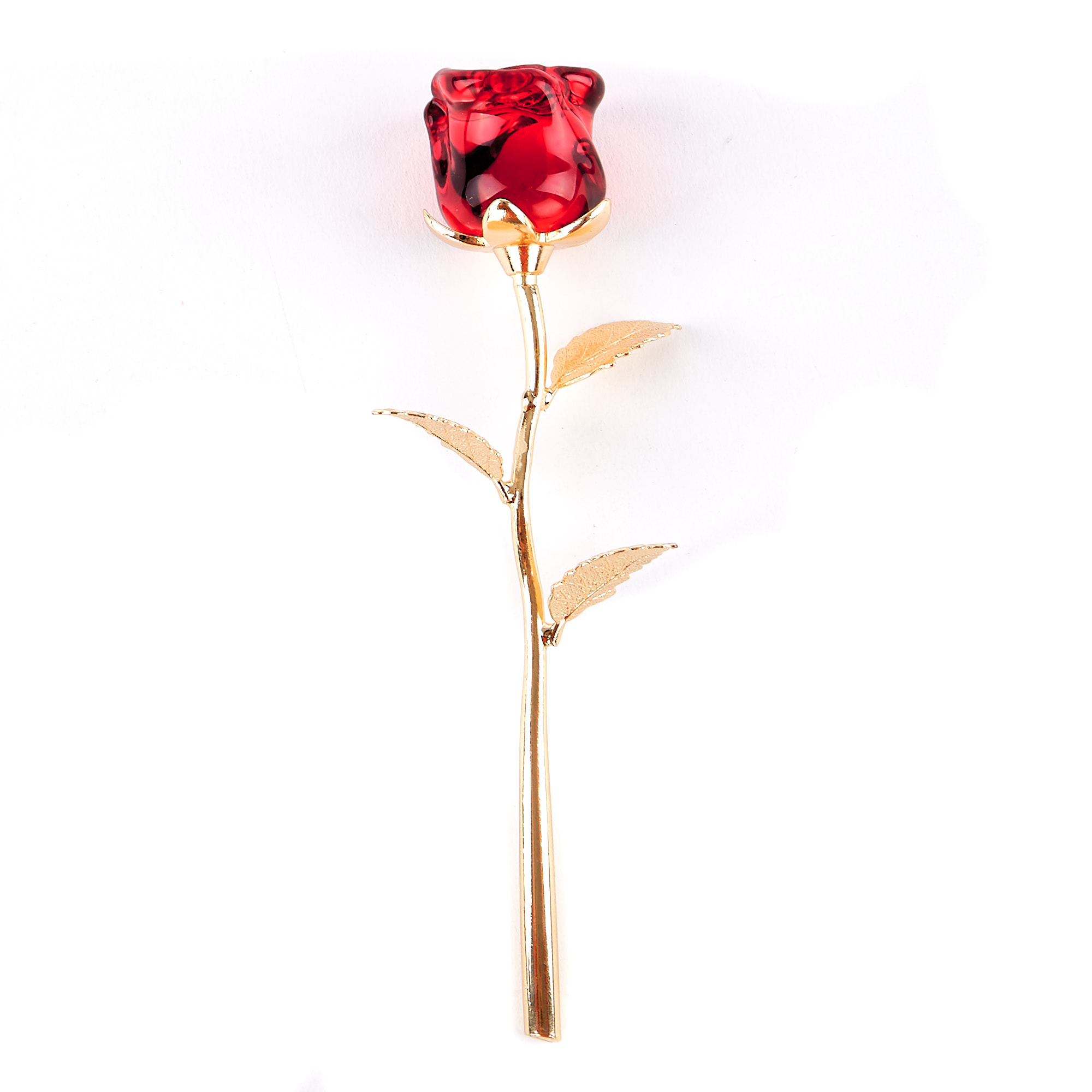 Gold & Red Artificial Valentine's Day Rose In A Box