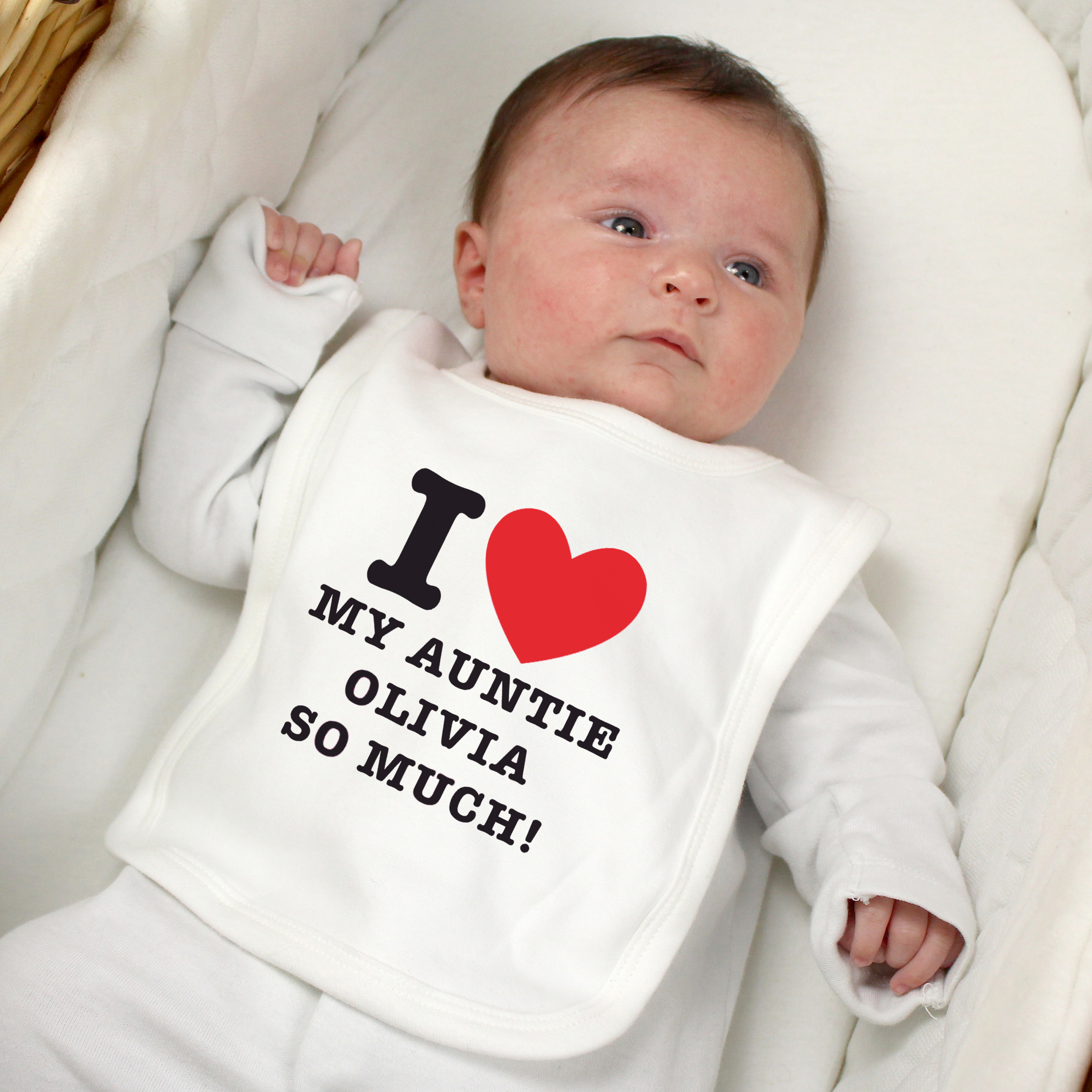 Personalised I Heart 0-3 Months Baby Bib