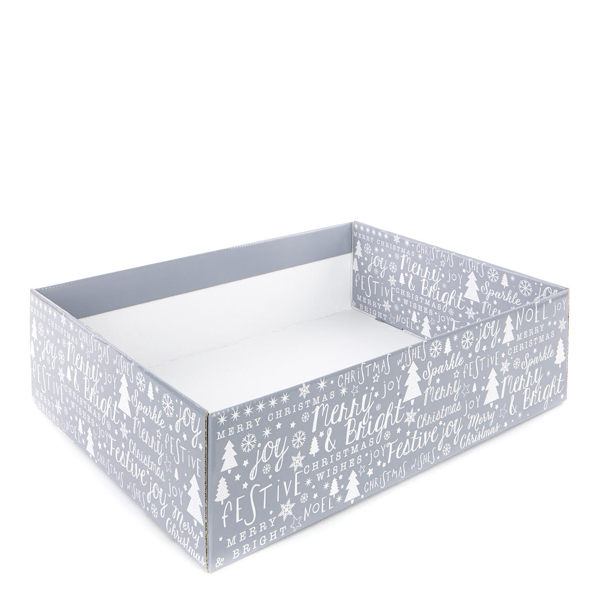 Grey and White Flat-Pack Gown Christmas Gift Box