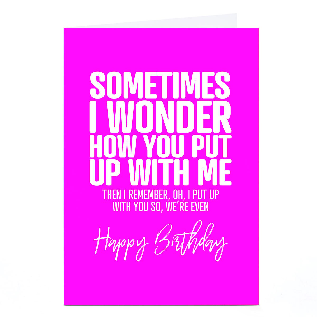 Personalised Punk Birthday Card - Sometimes I Wonder...