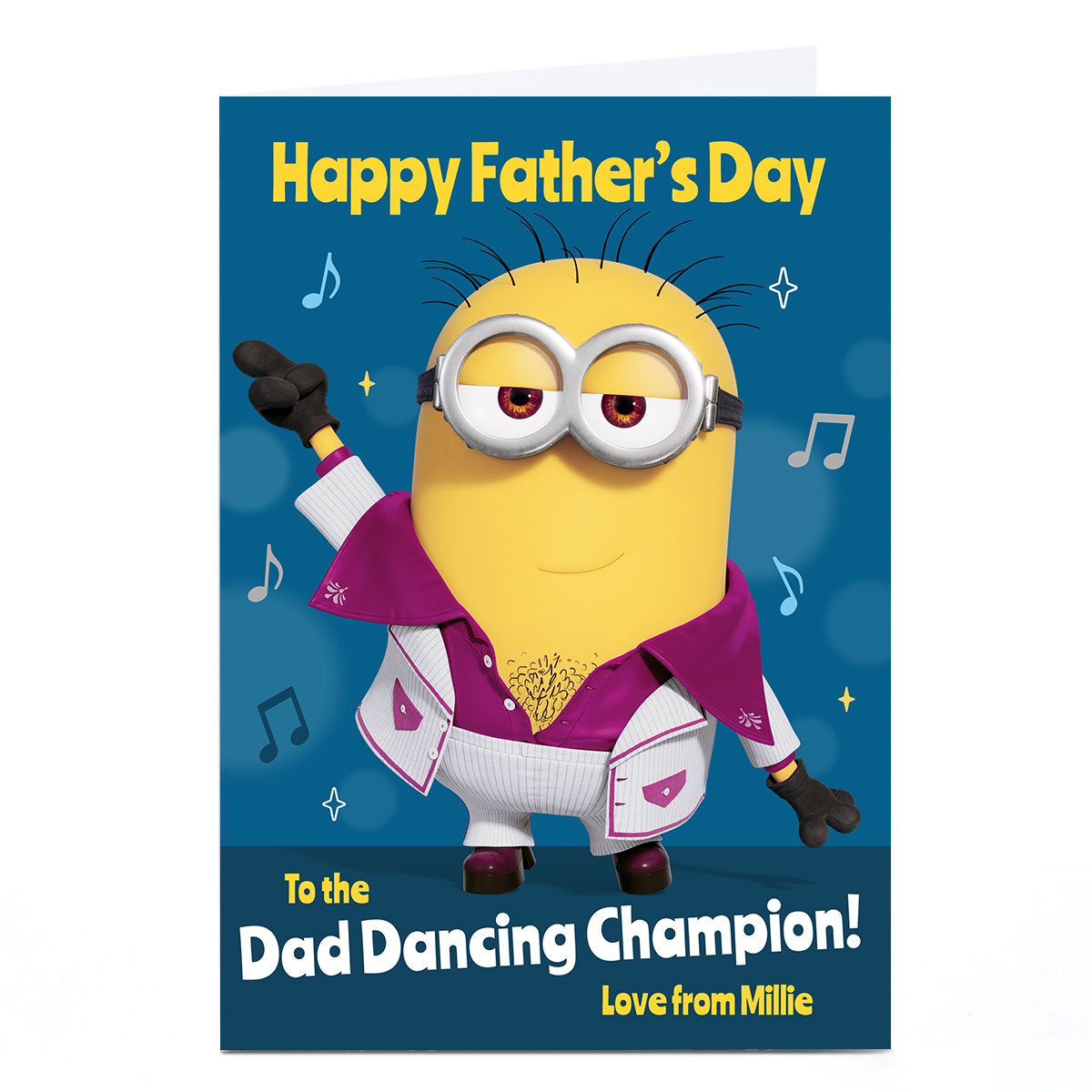 Personalised Minions Father's Day Card - Dad Dancing