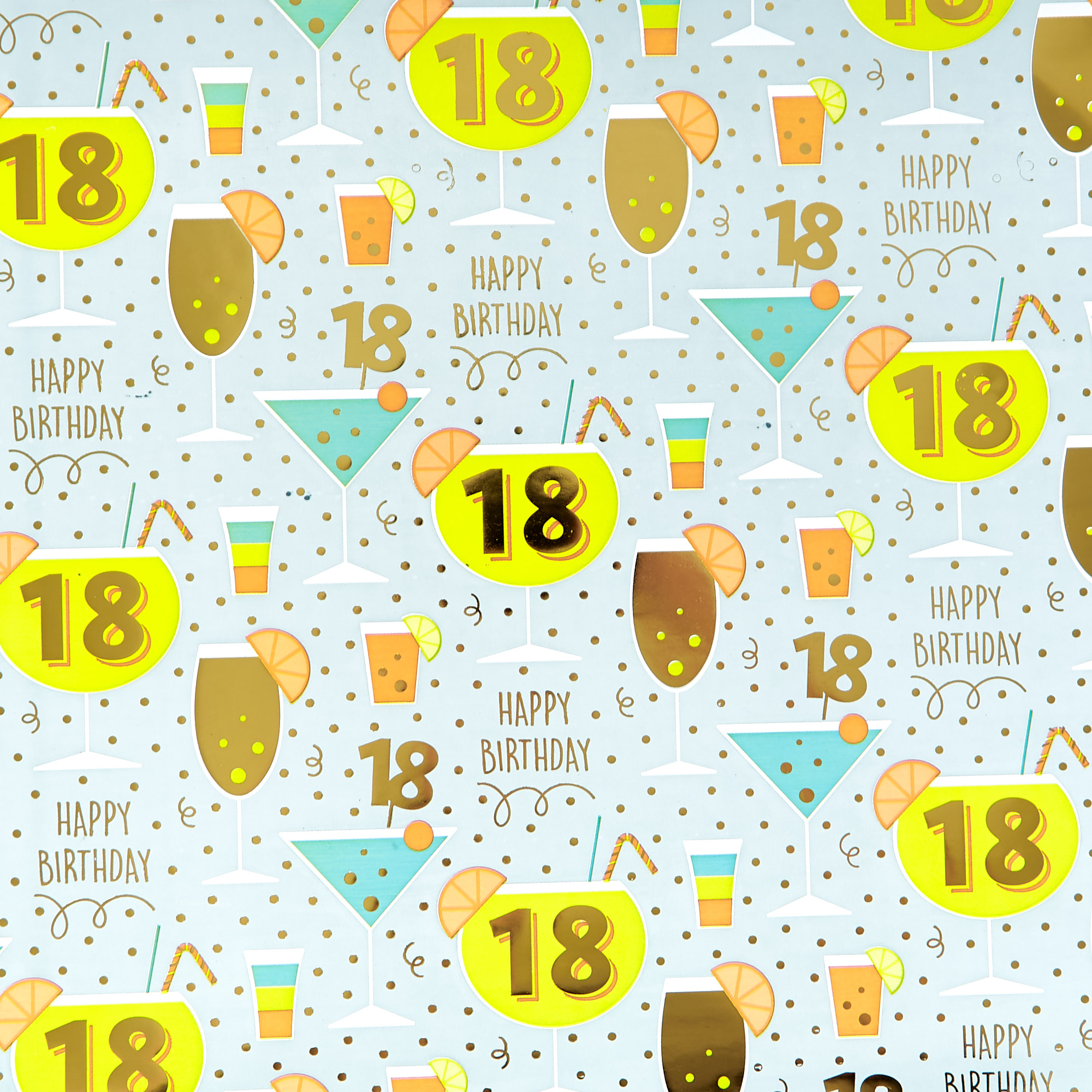 18th Birthday Wrapping Paper - 1 Sheet