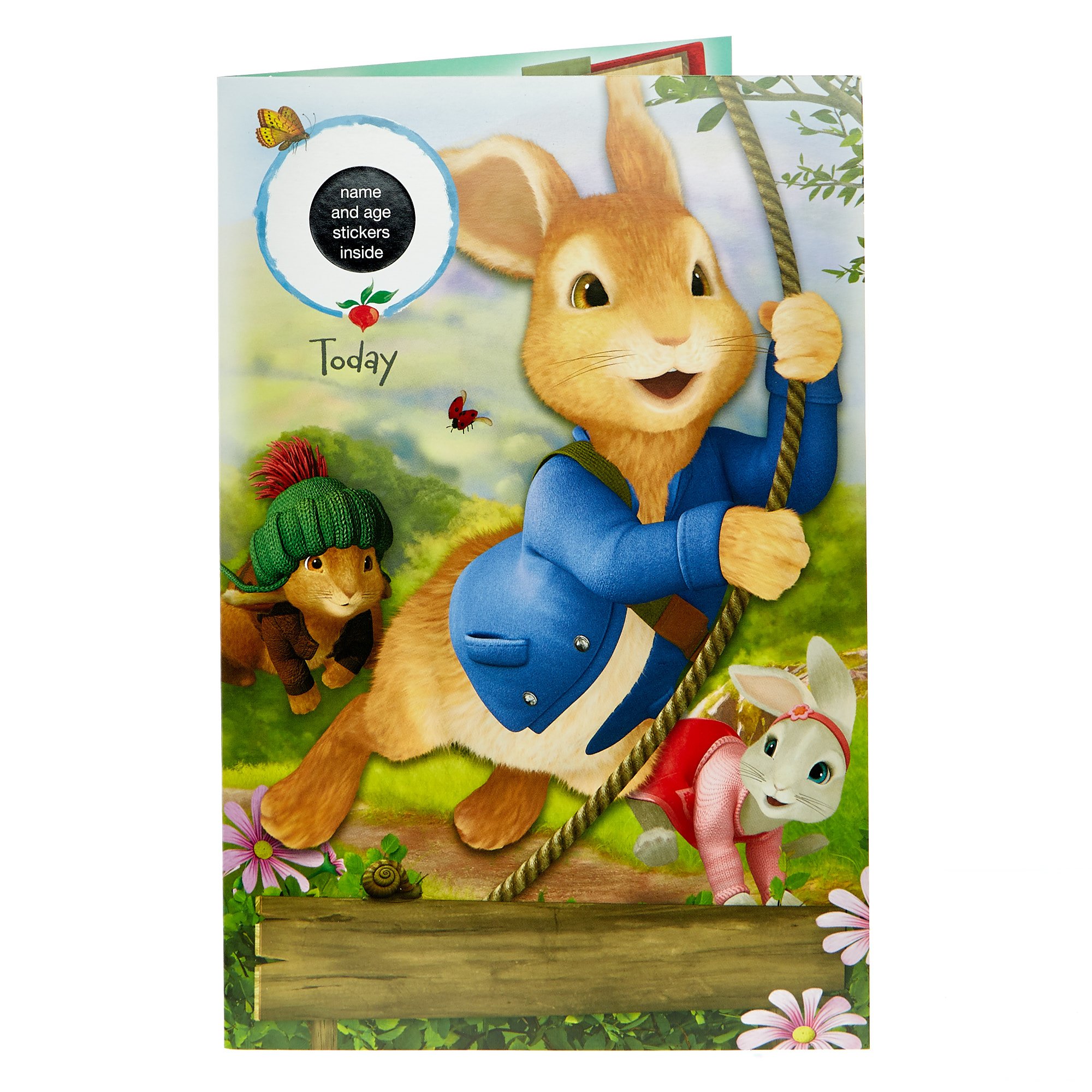 Peter Rabbit Birthday Card - Name & Age Stickers 