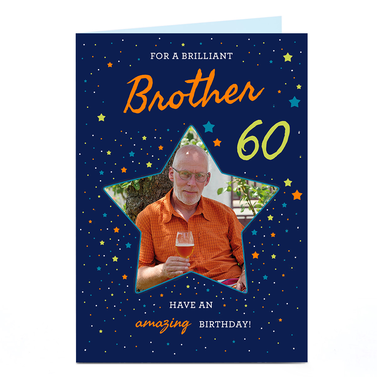 Photo Birthday Card - Brilliant Star Brother, Editable Age & Recipient