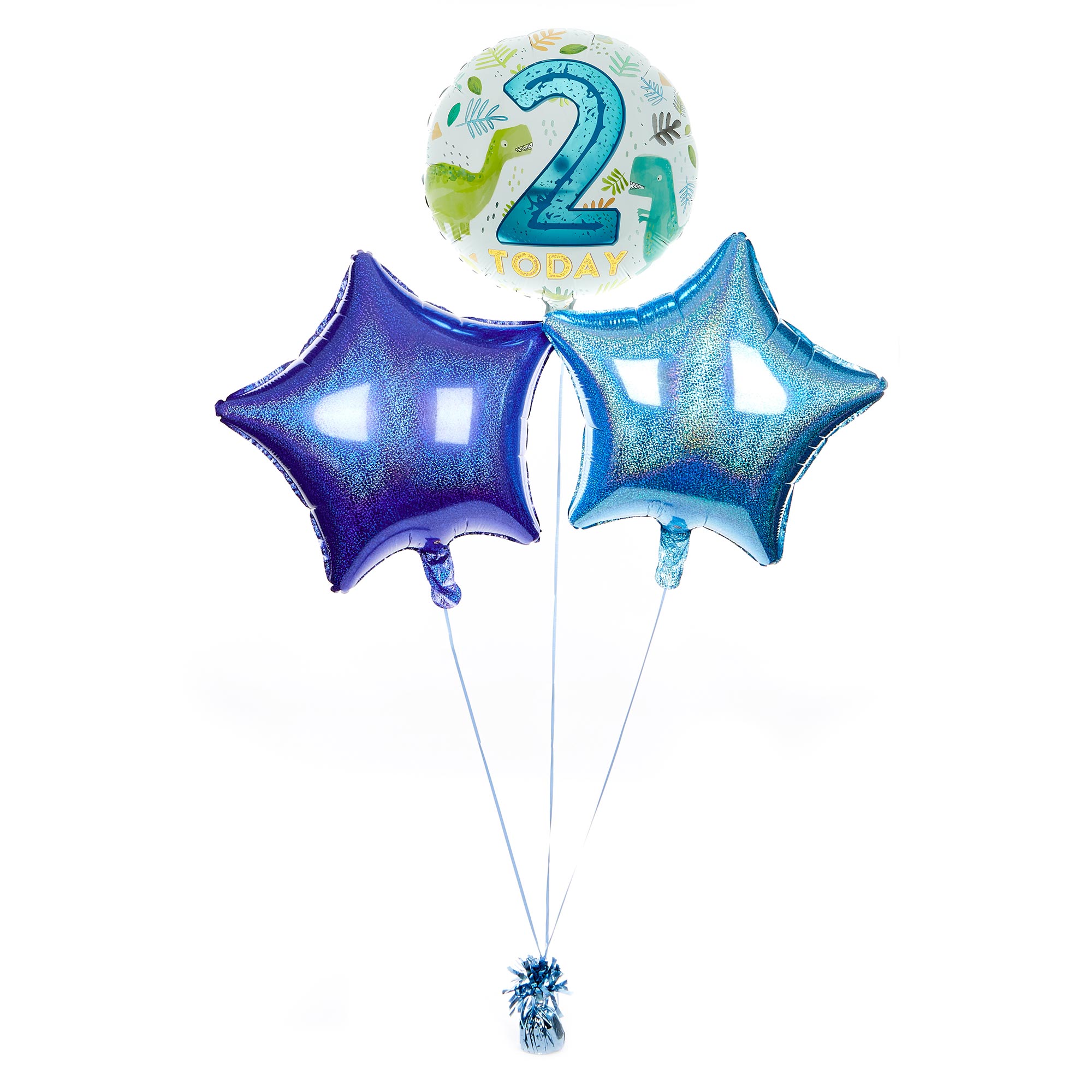 Dino 2 Today Birthday Balloon Bouquet - DELIVERED INFLATED!