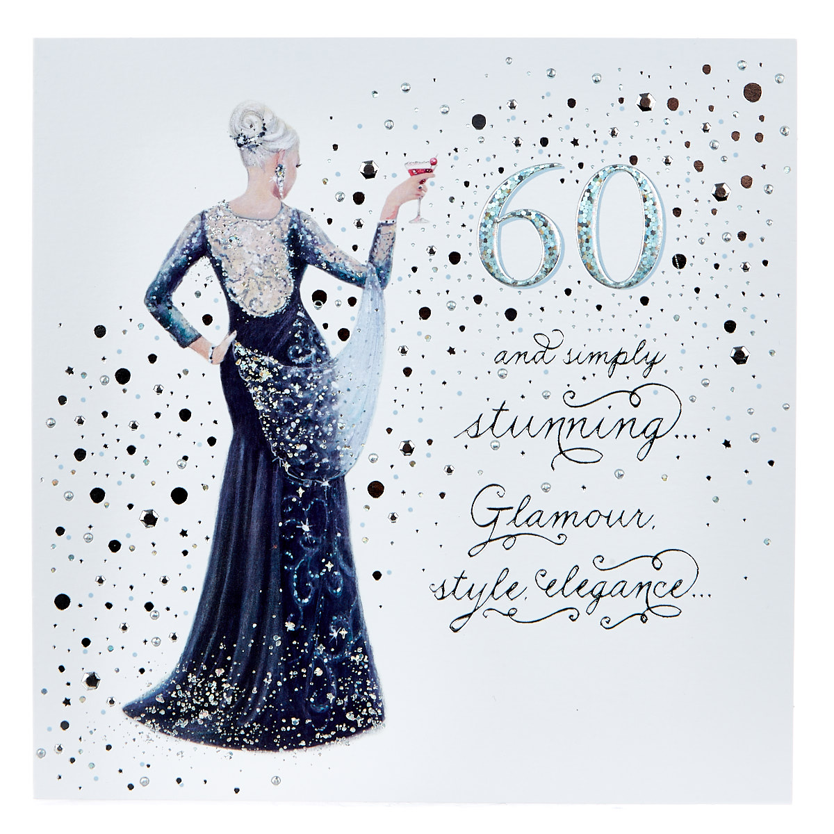 Platinum Collection 60th Birthday Card - Simply Stunning 