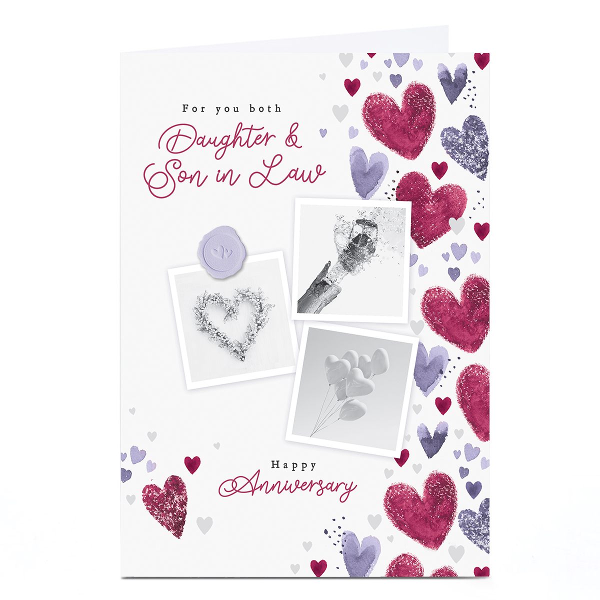 Anniversary Card - Romantic Polaroids, Daughter & Son in Law