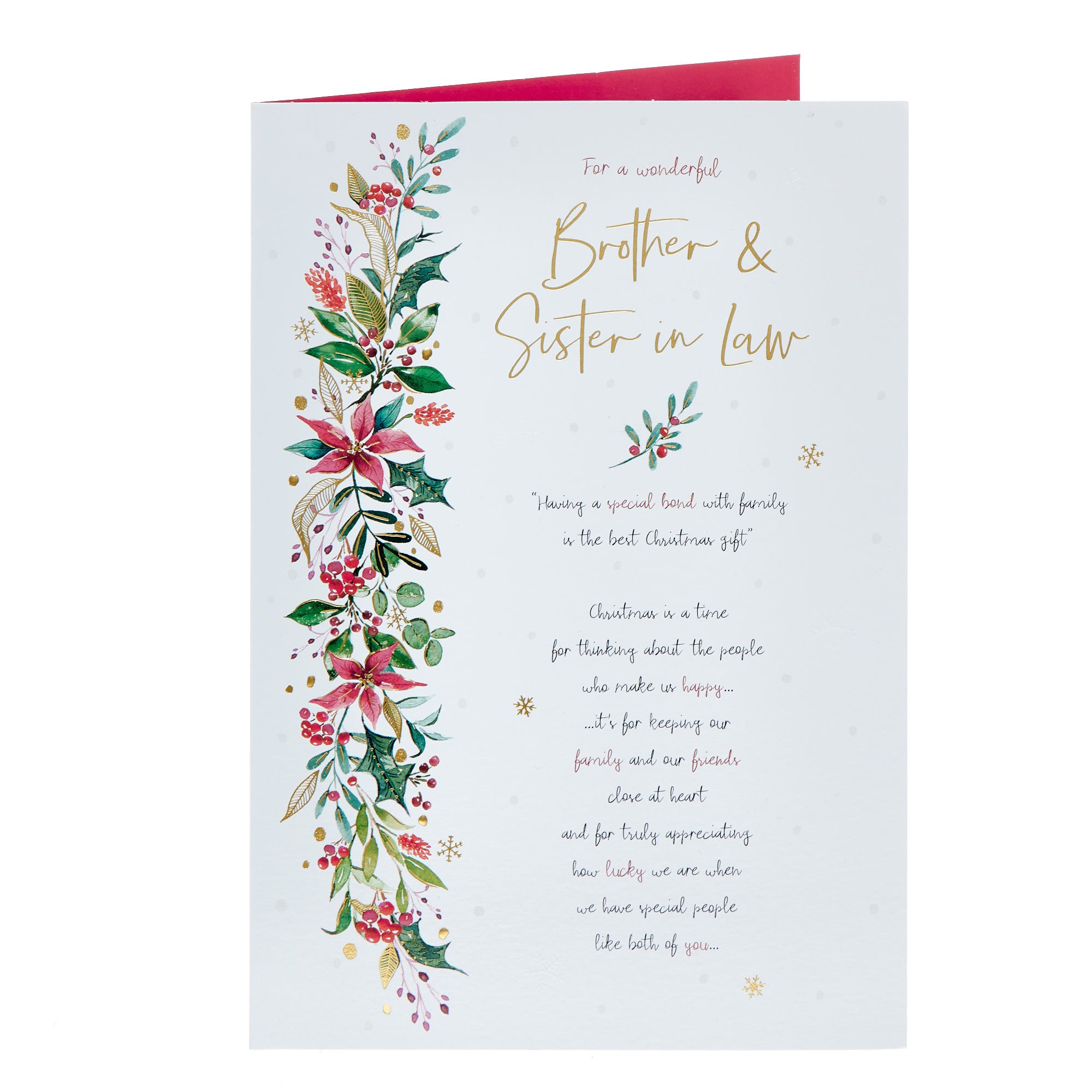 Brother & Sister In Law Poinsettia Christmas Card