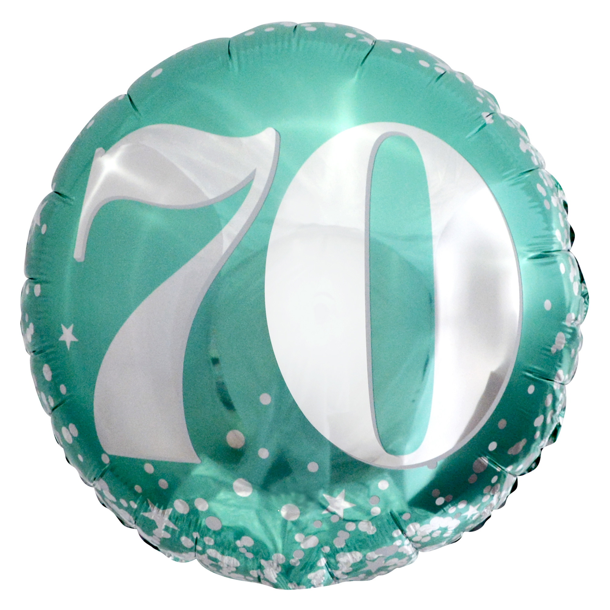 Mint Green & Silver 70th Birthday 18-Inch Foil Helium Balloon