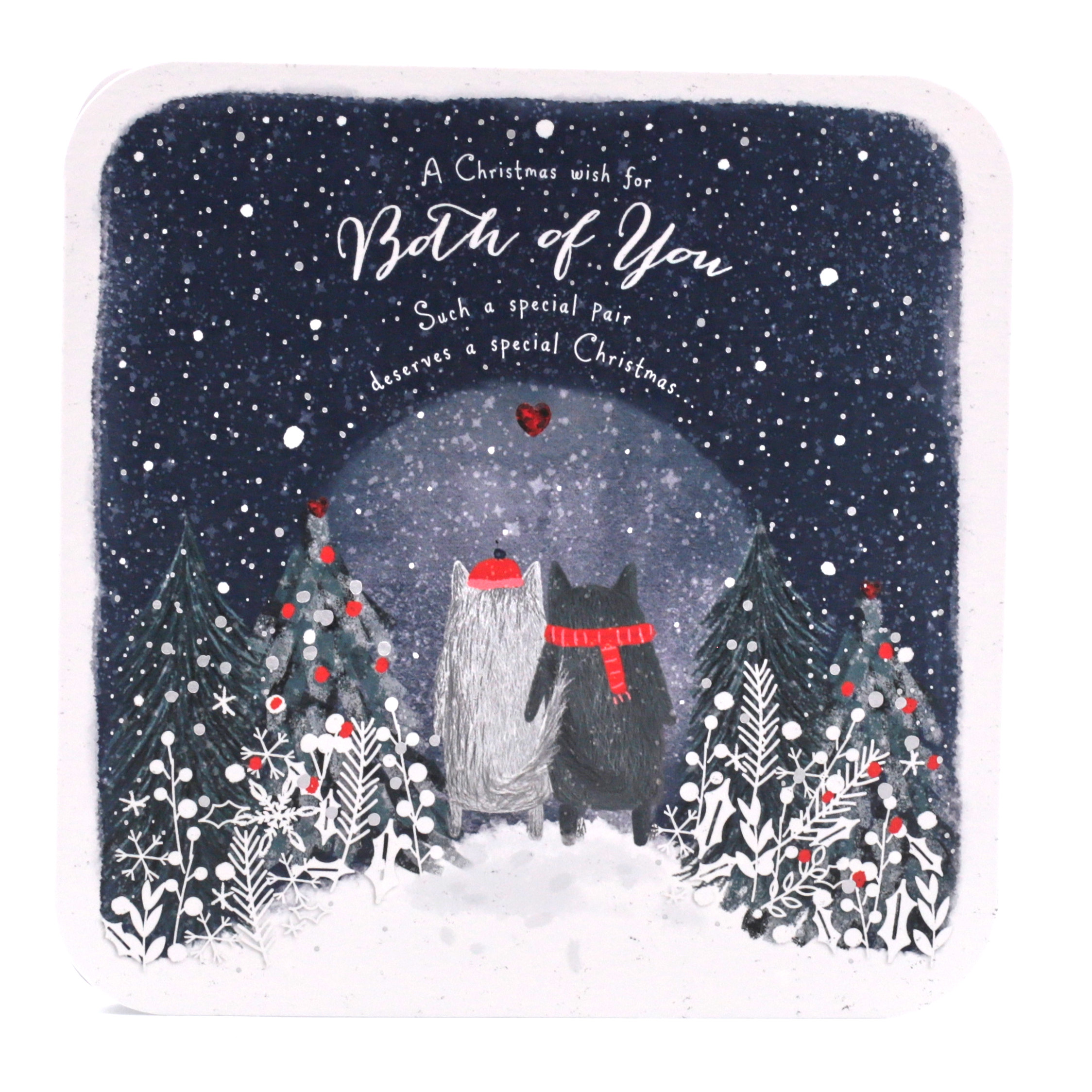 Christmas Card - Both Of You, Snowy Woodland Walk