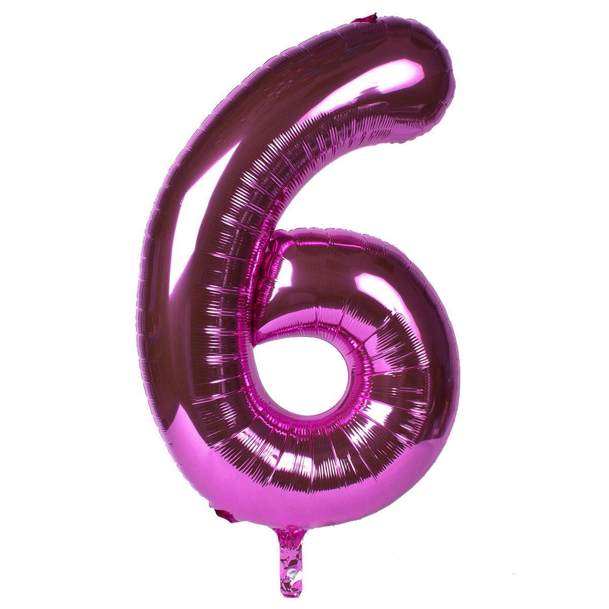 Pink Number 6 Giant Foil Helium Balloon INFLATED 