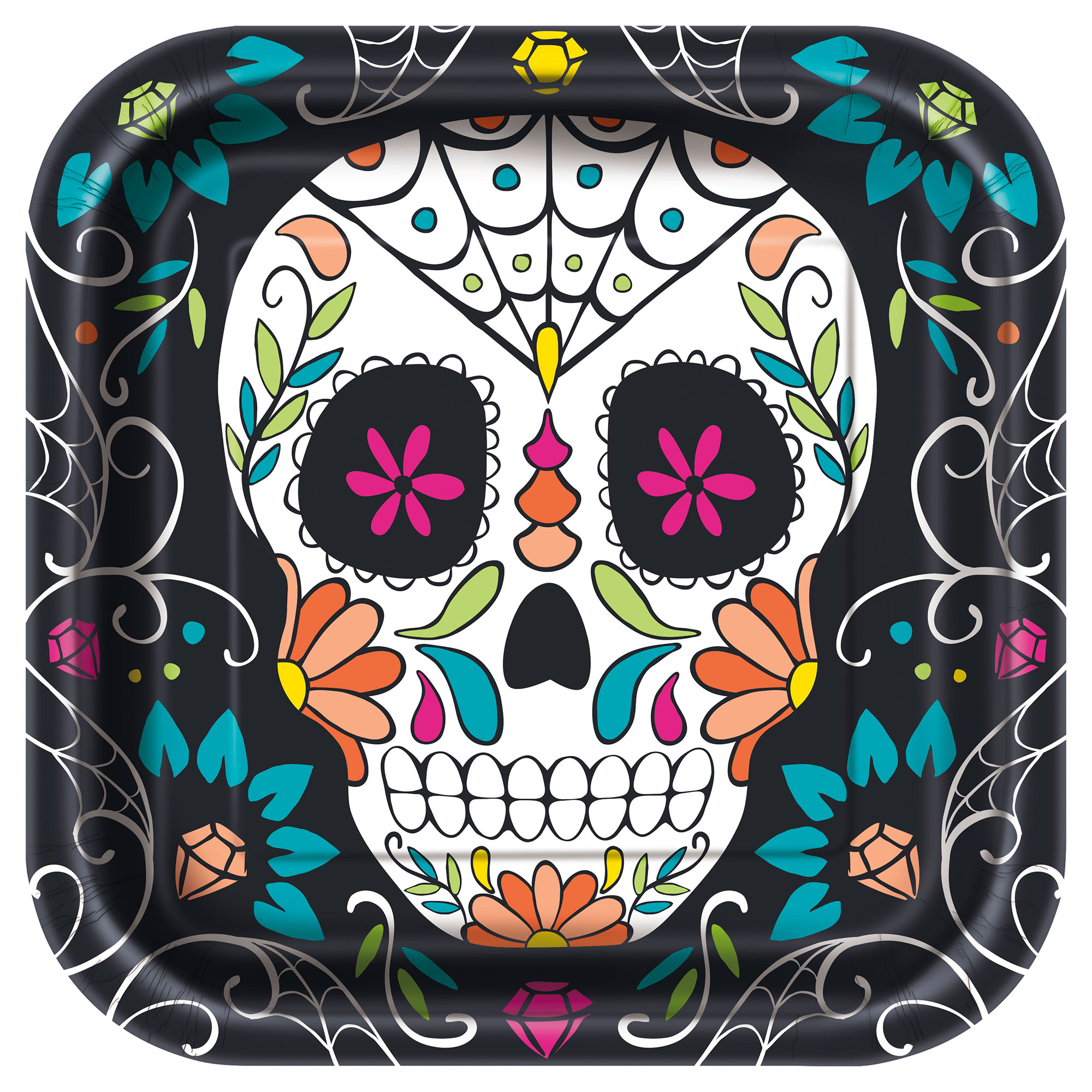 Day of The Dead Party Tableware Bundle - 16 Guests