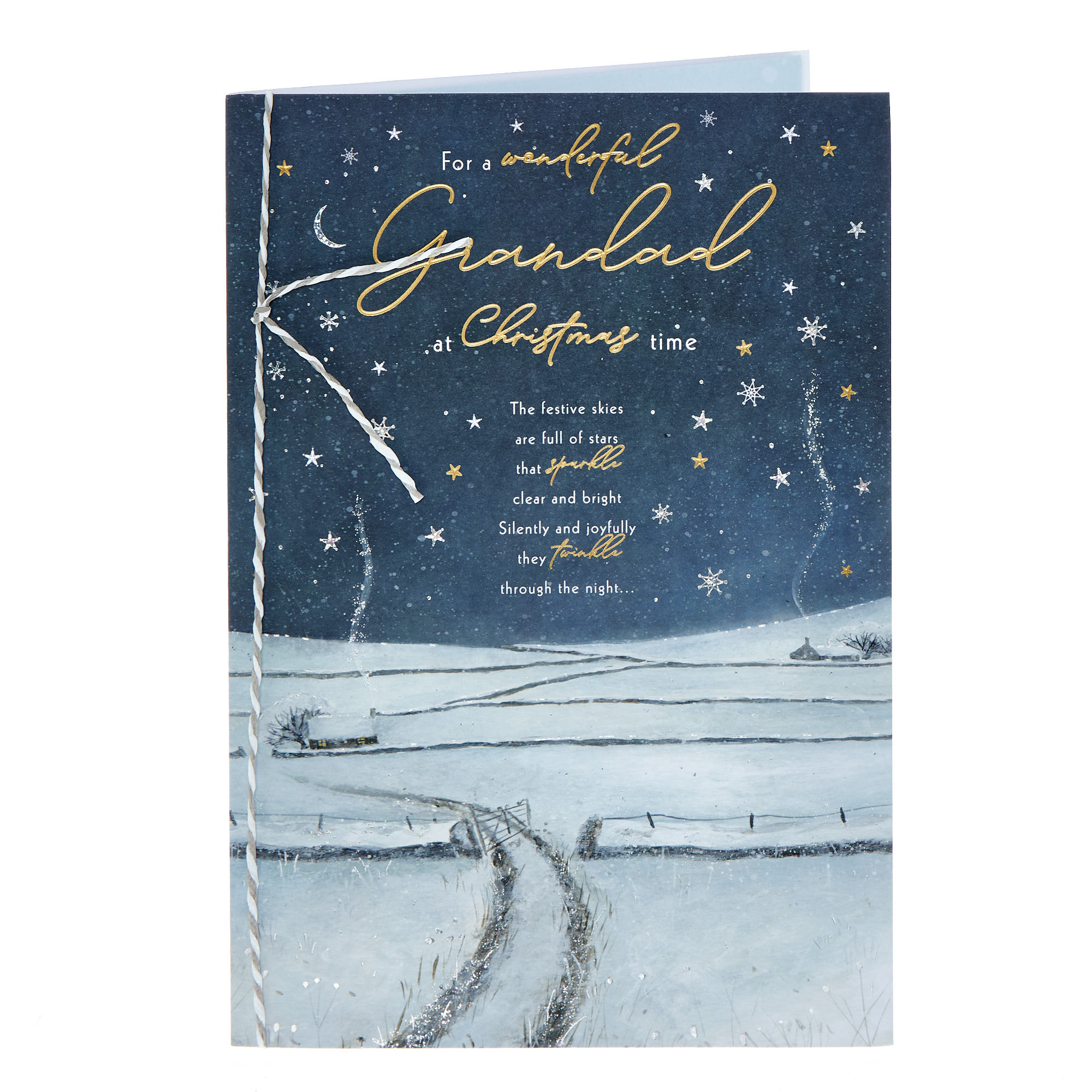 Grandad Snowy Night Christmas Card