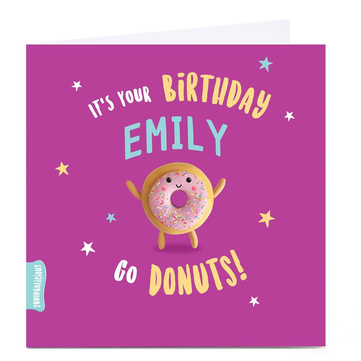Personalised Squidgalicious Birthday Card - Go Donuts 