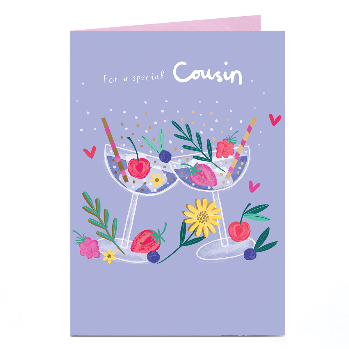 Birthday Card - Special Purple Cocktails, Cousin