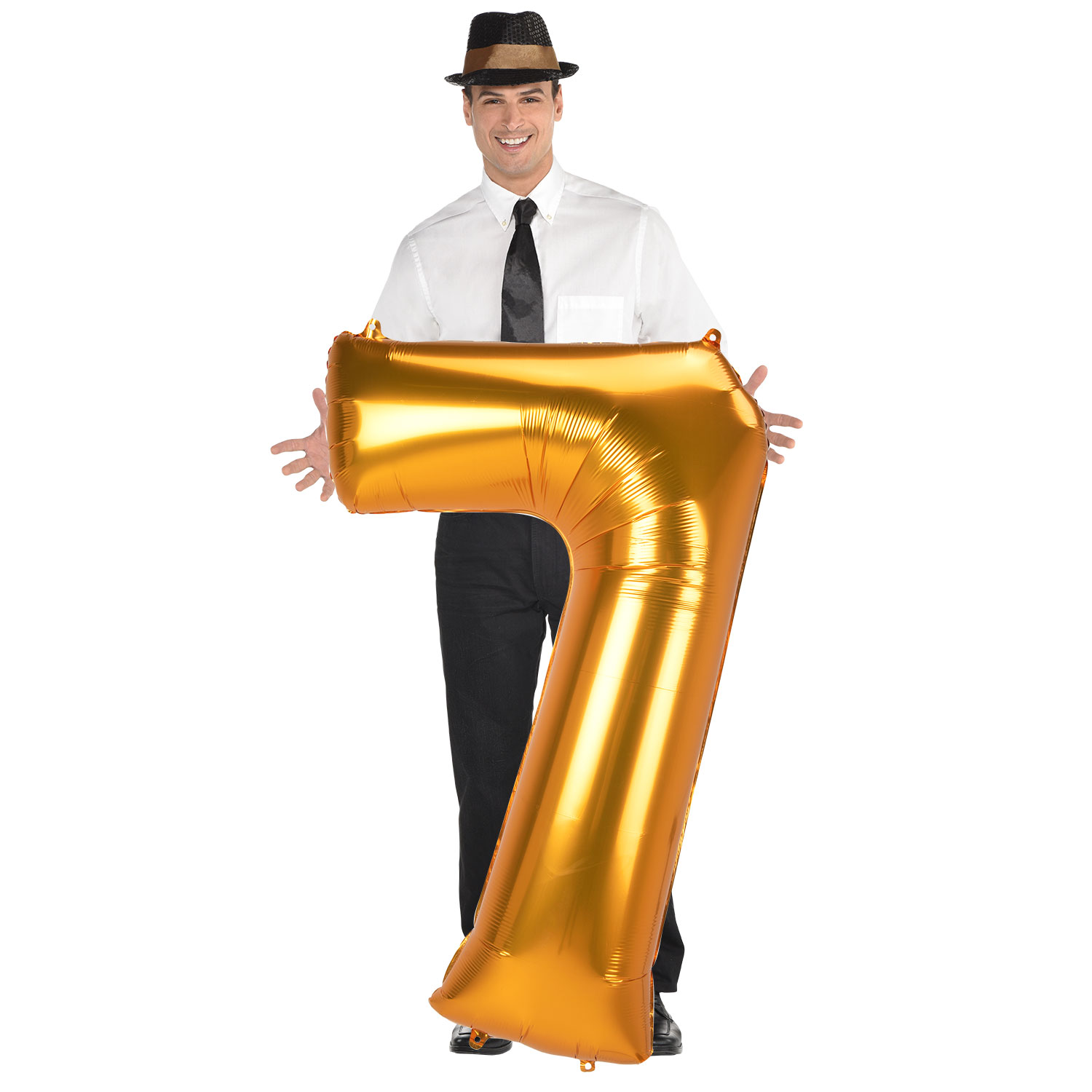 JUMBO 53-Inch Gold Foil Number 7 Balloon (Deflated) 