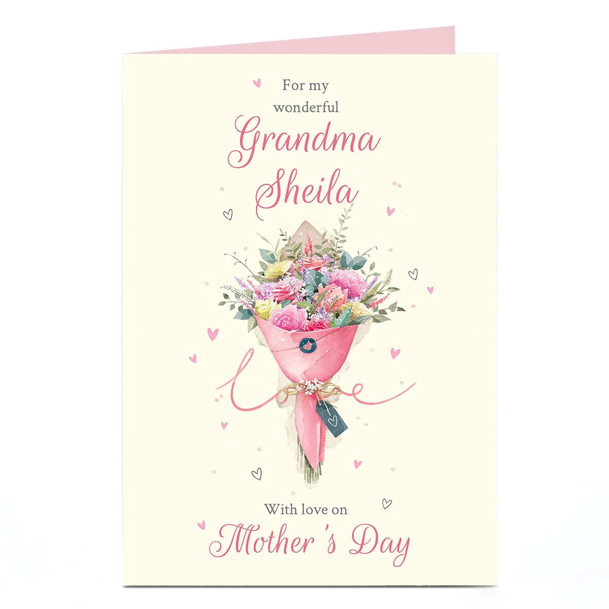 Personalised Mother's Day Card - Pink Bouquet