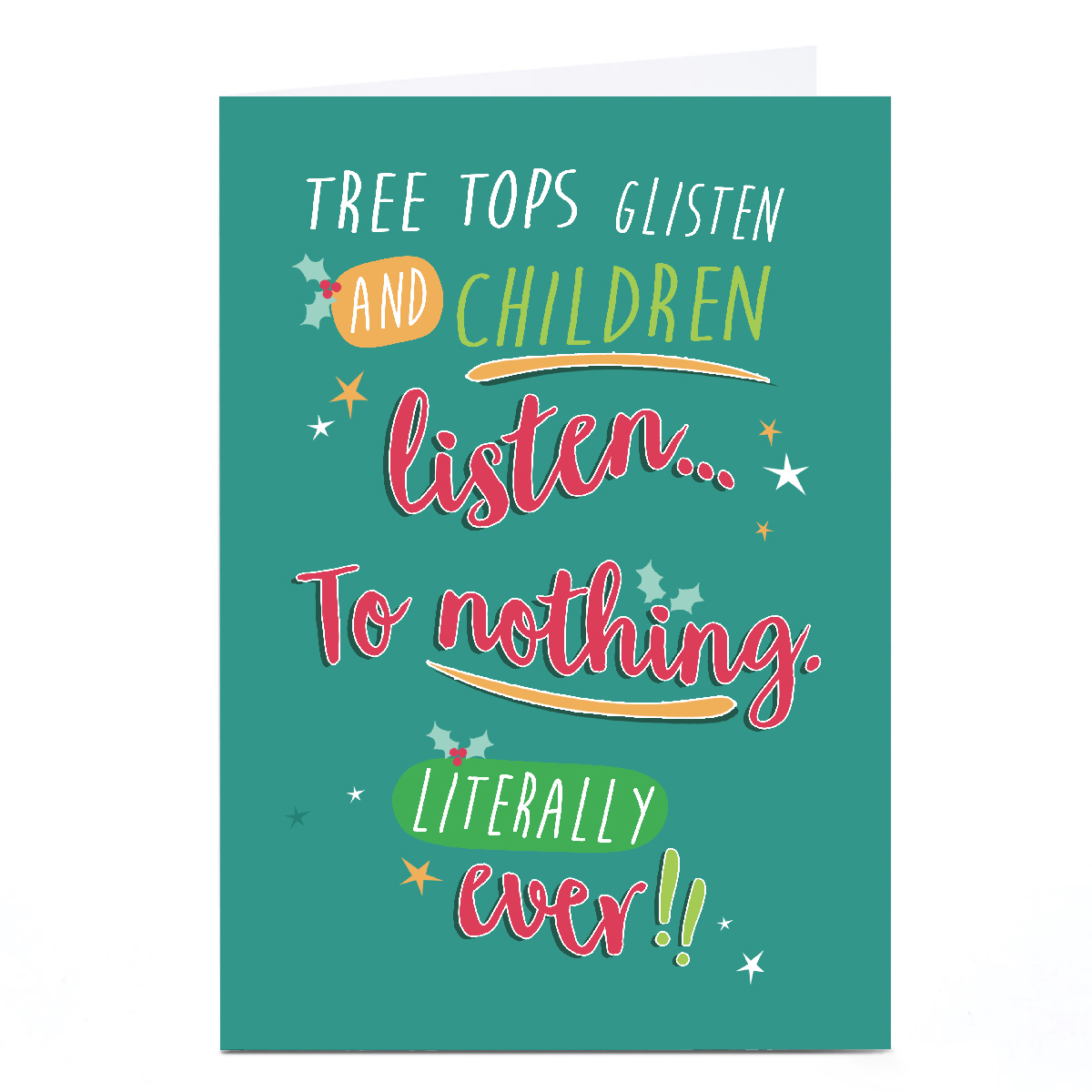Personalised Quitting Hollywood Christmas Card -  Listen to Nothing