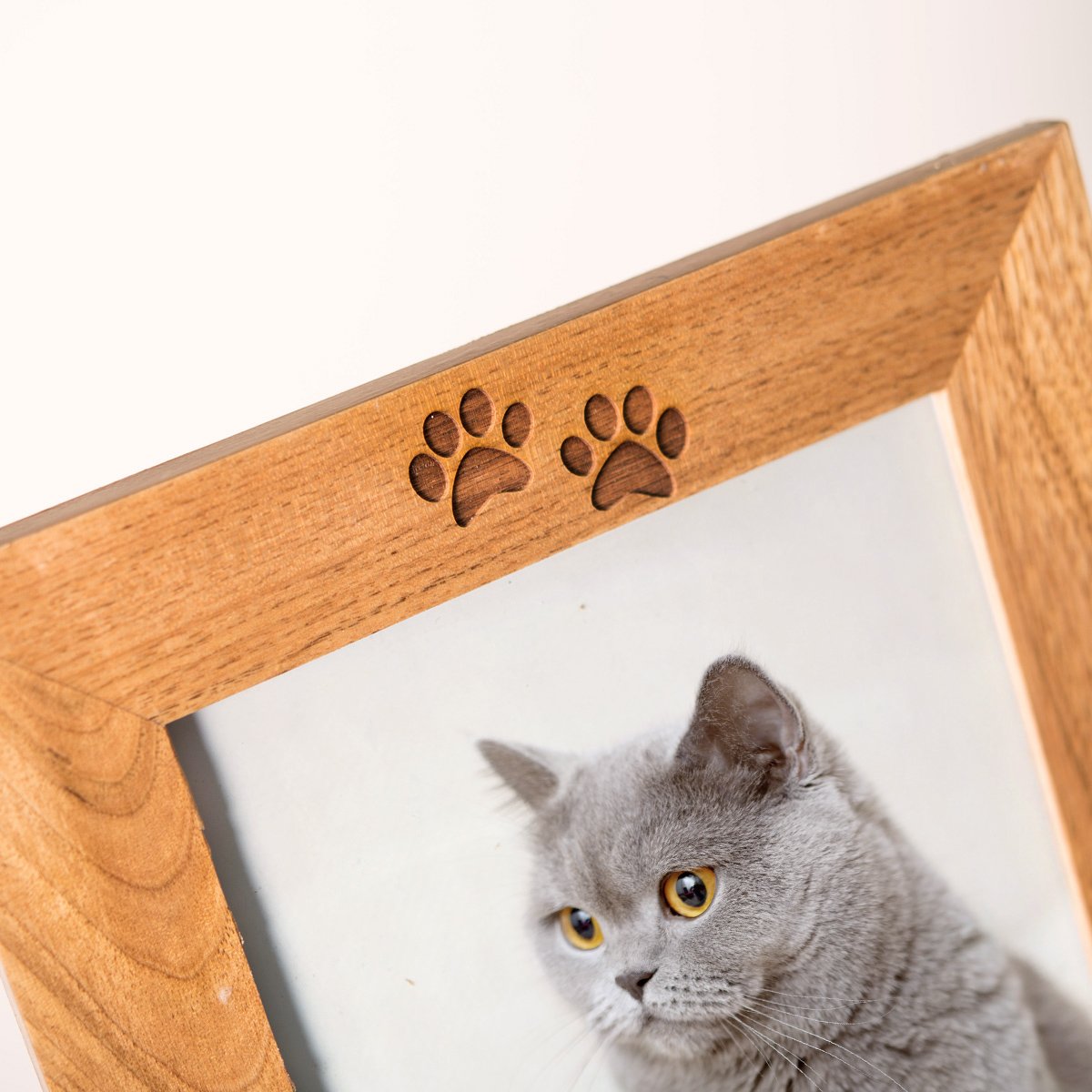 Personalised Wooden Photo Frame - Paw Prints