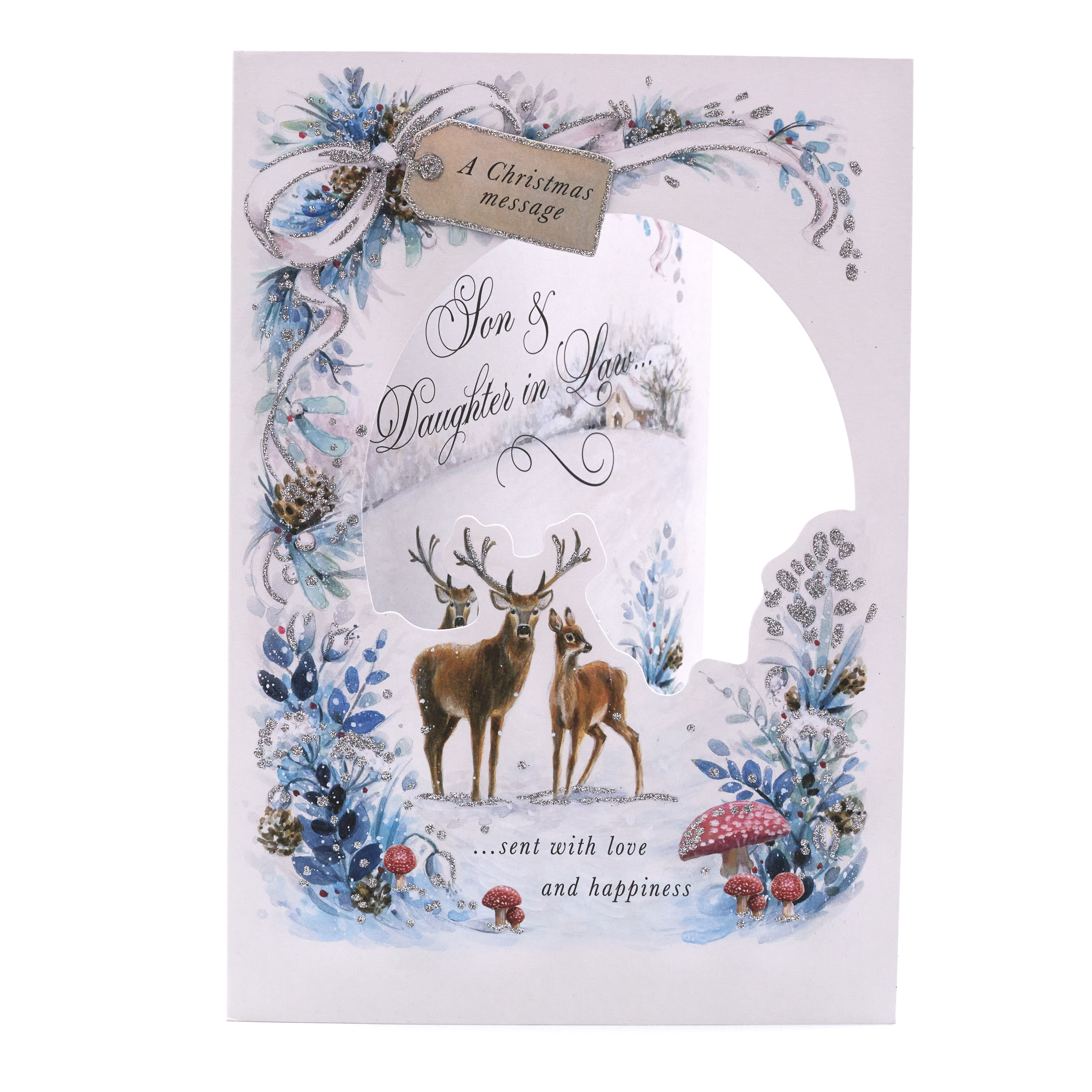 Christmas Card - Son And Daughter In Law, Deer In The Woods