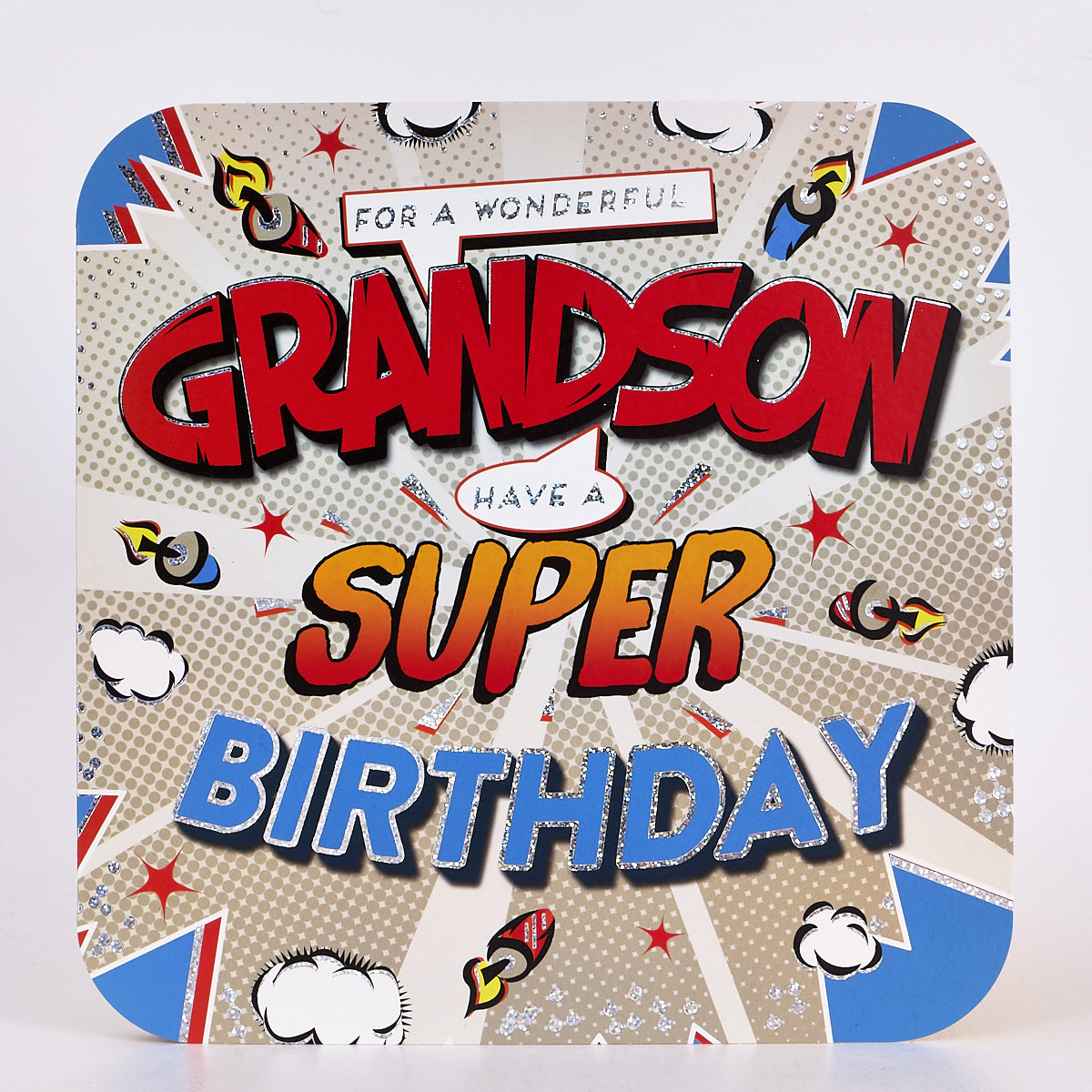 Platinum Collection Birthday Card - Super Grandson