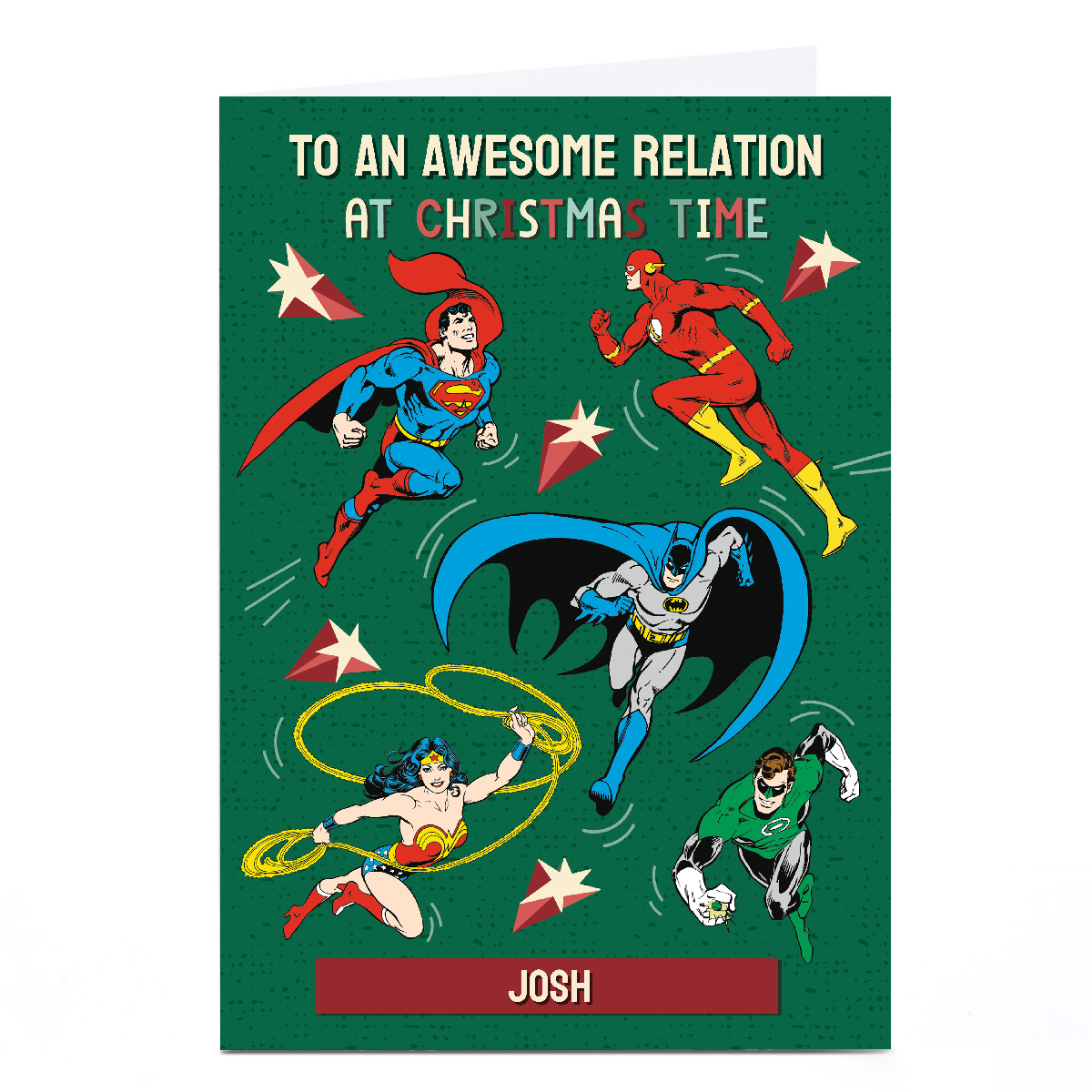 Personalised Justice League Christmas Card - To an Awesome, Any Relation