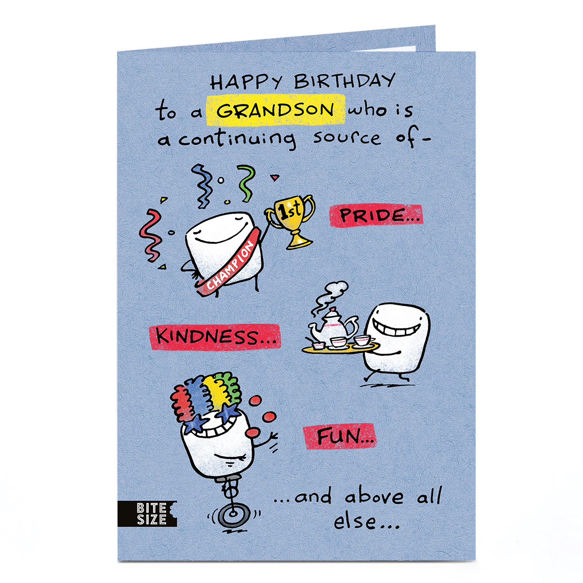 Birthday Card - Source of Pride Kindness & Fun, Grandson