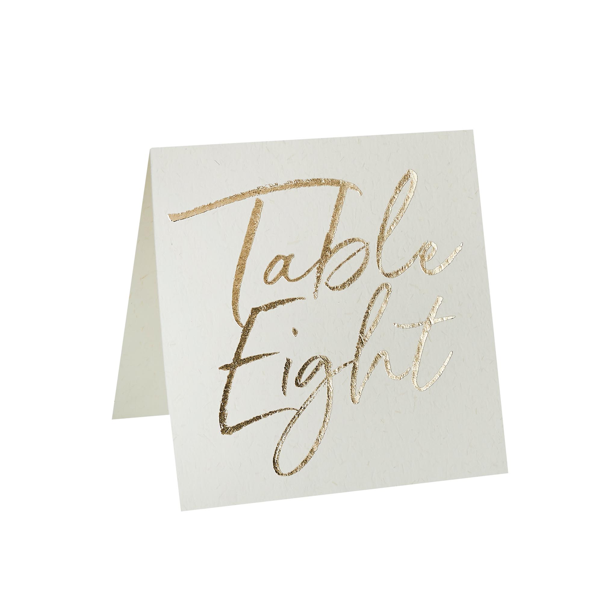Gold Foiled Table Numbers - Pack of 12