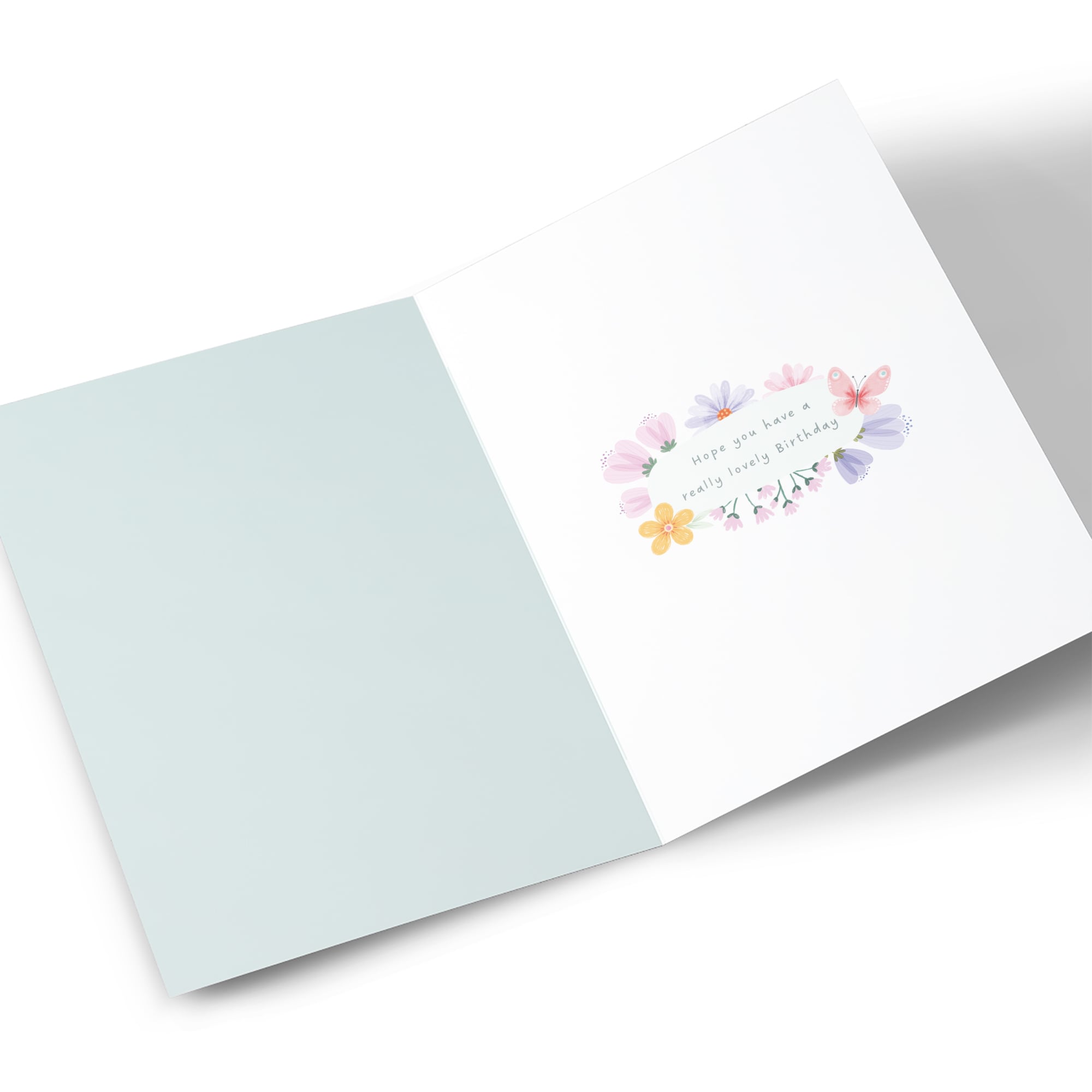 Birthday Card - Spring Flowers and Birds, Mum
