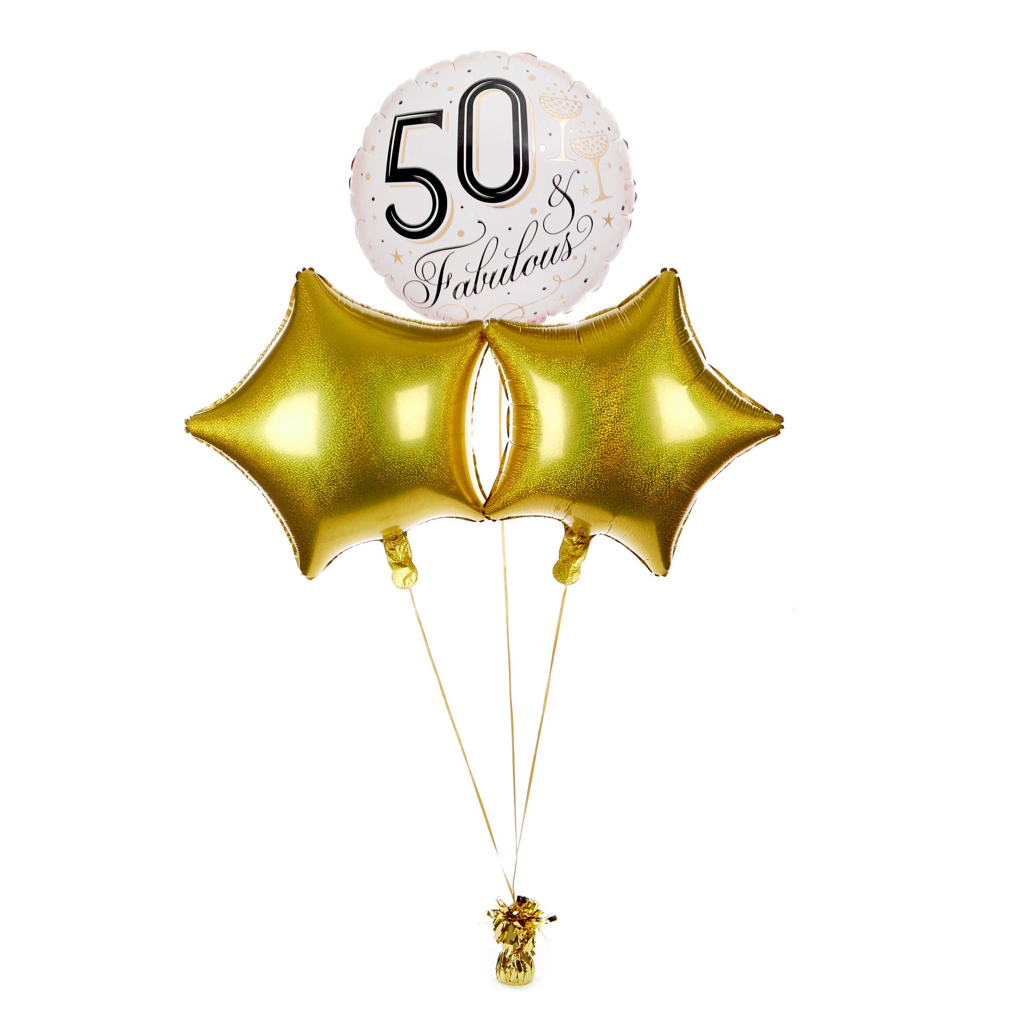 Fabulous 50th Birthday Balloon Bouquet - DELIVERED INFLATED!