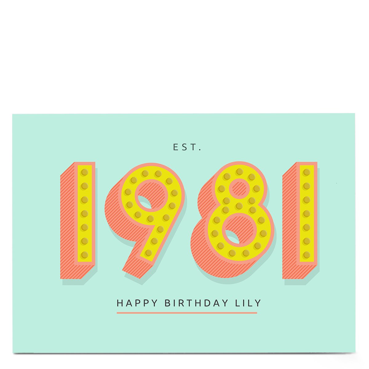 Personalised Birthday Card - Est. 1981