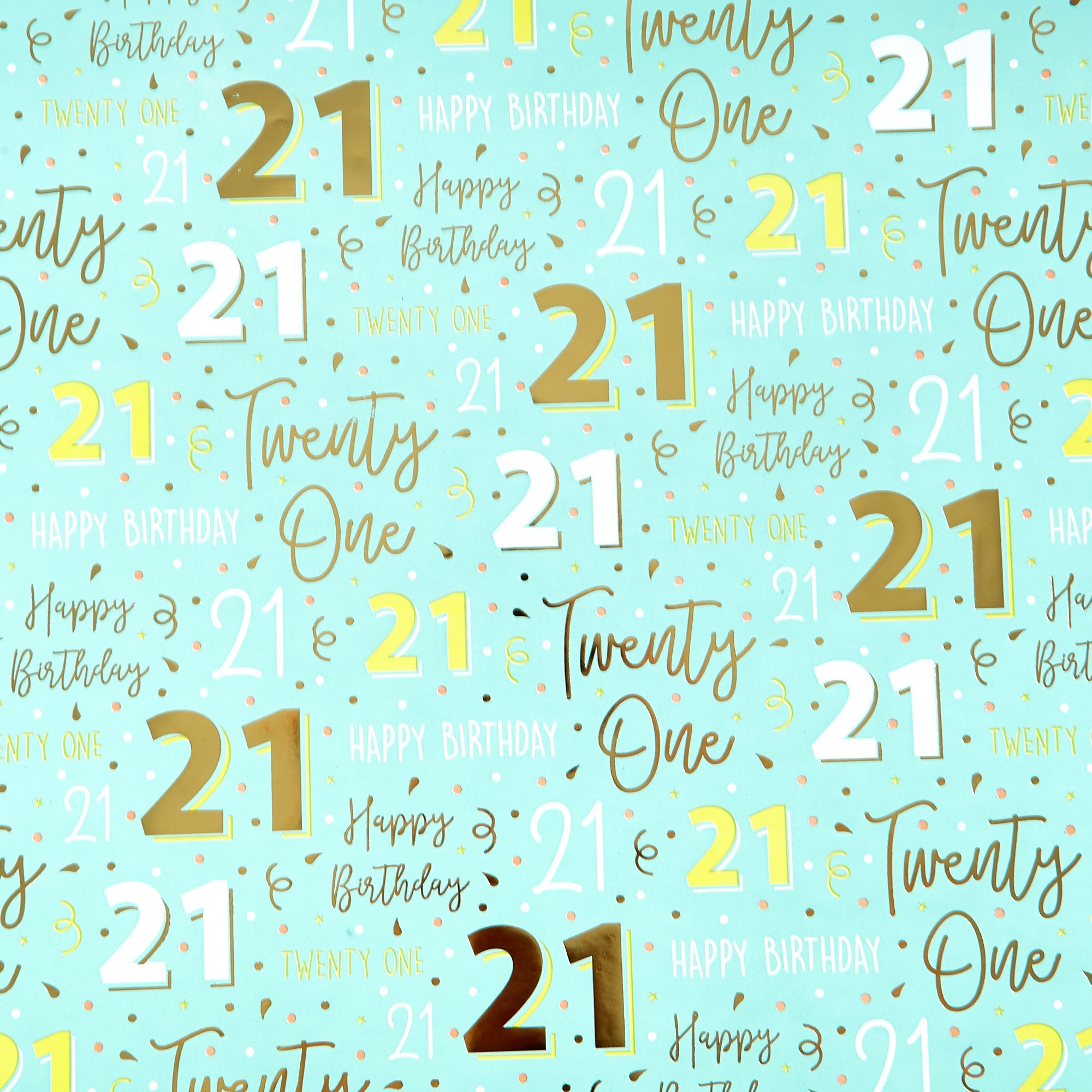 21st Birthday Wrapping Paper - 1 Sheet