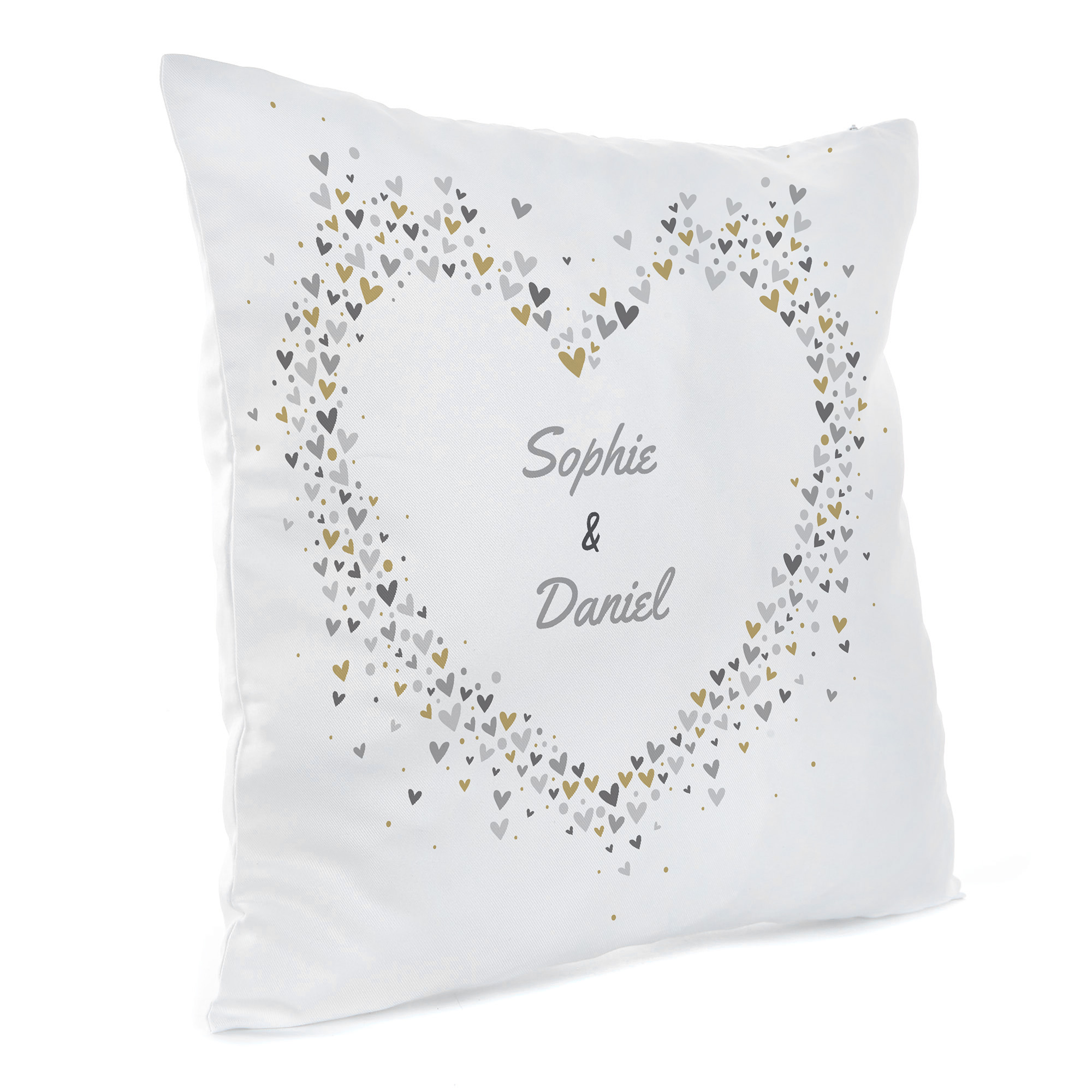Personalised Cushion - Names In Hearts