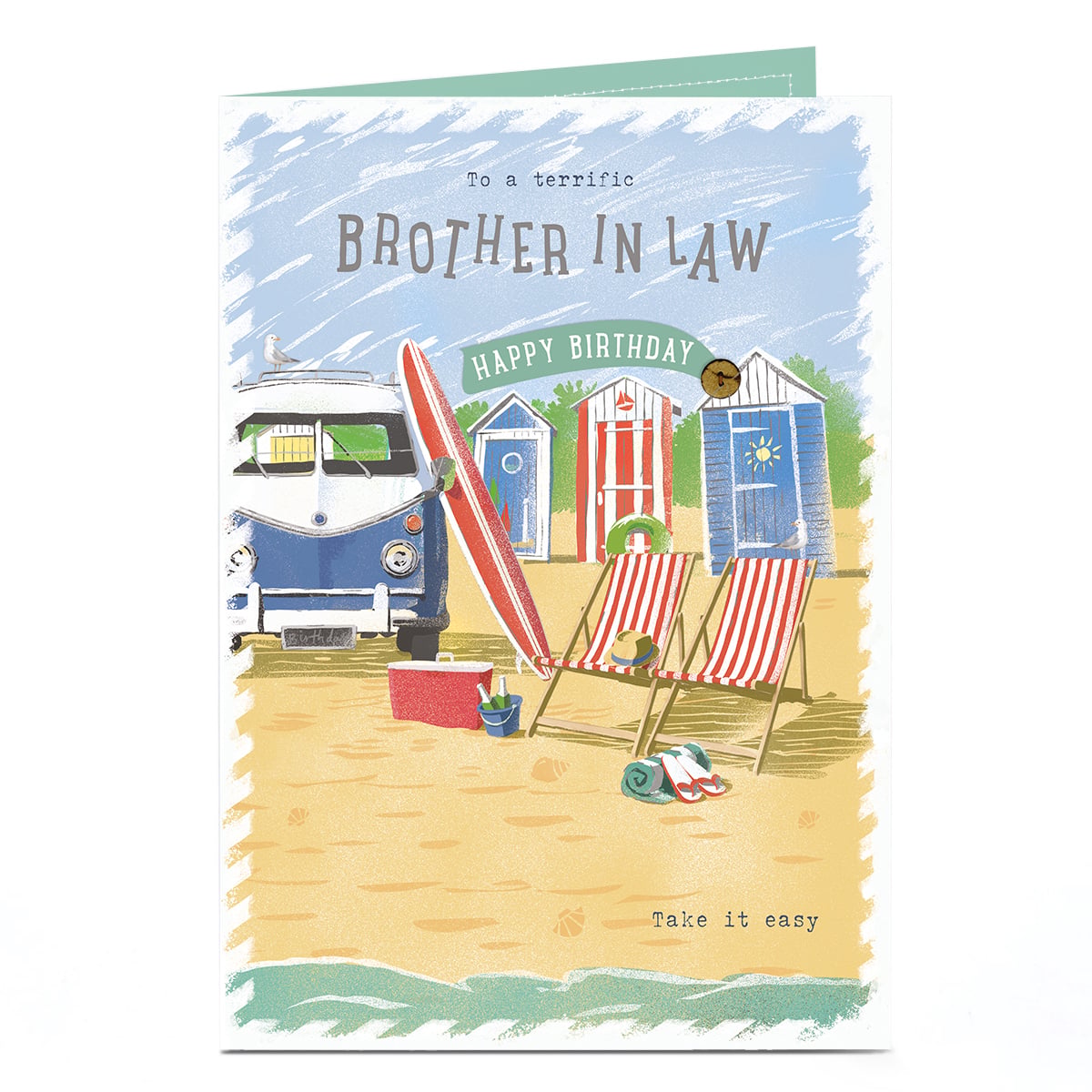 Birthday Card - Day at The Beach, Brother-in-Law