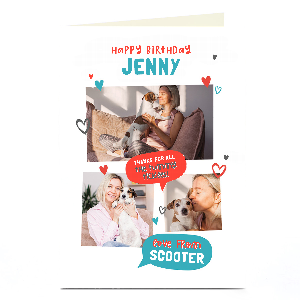Personalised Pet Day Photo Card - The Tummy Tickles!