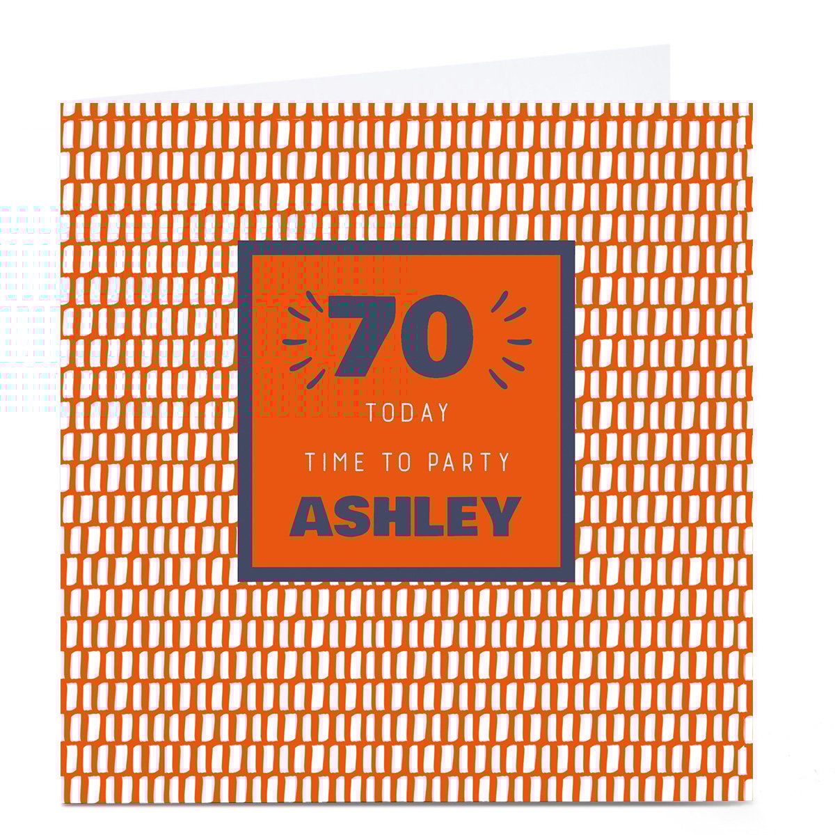 Personalised 70th Birthday Card - Time To Party Orange, Editable Age