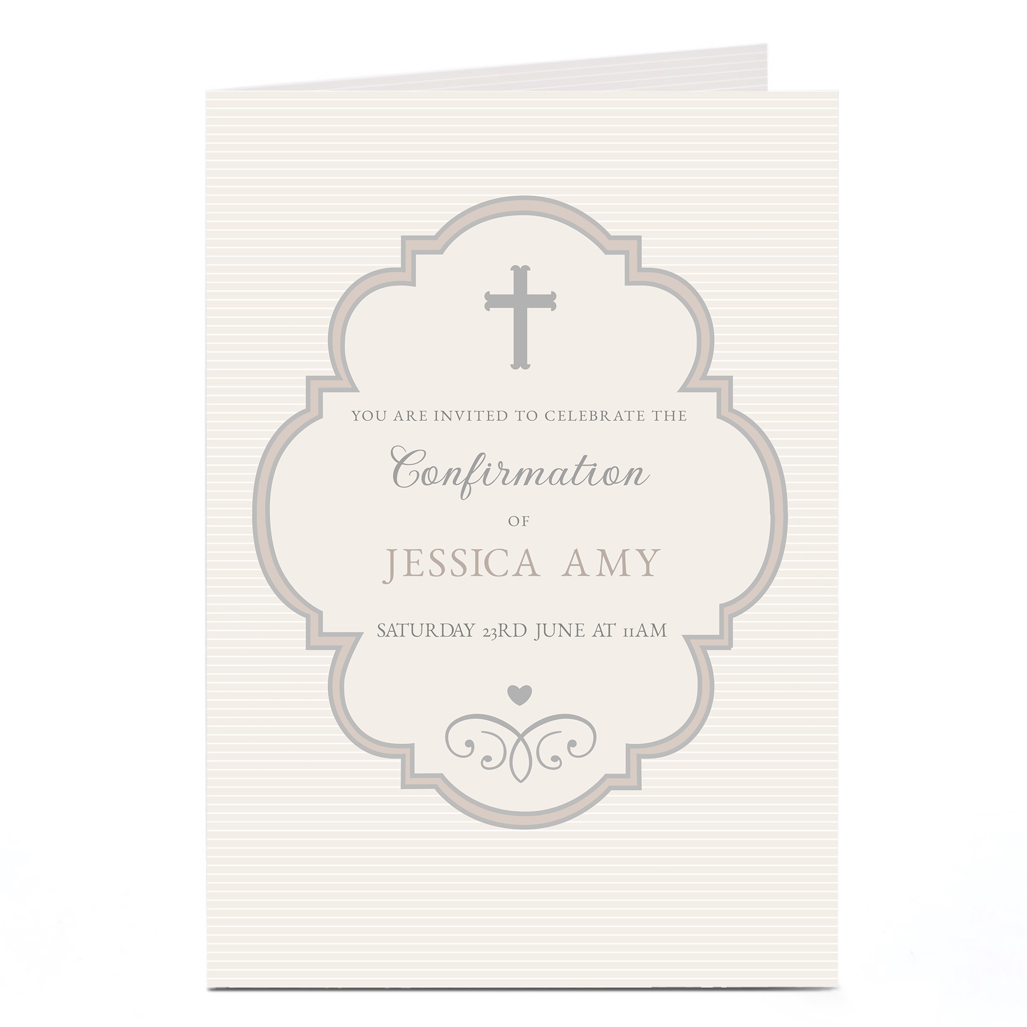 Personalised Confirmation Invitation - Pearl and Silver
