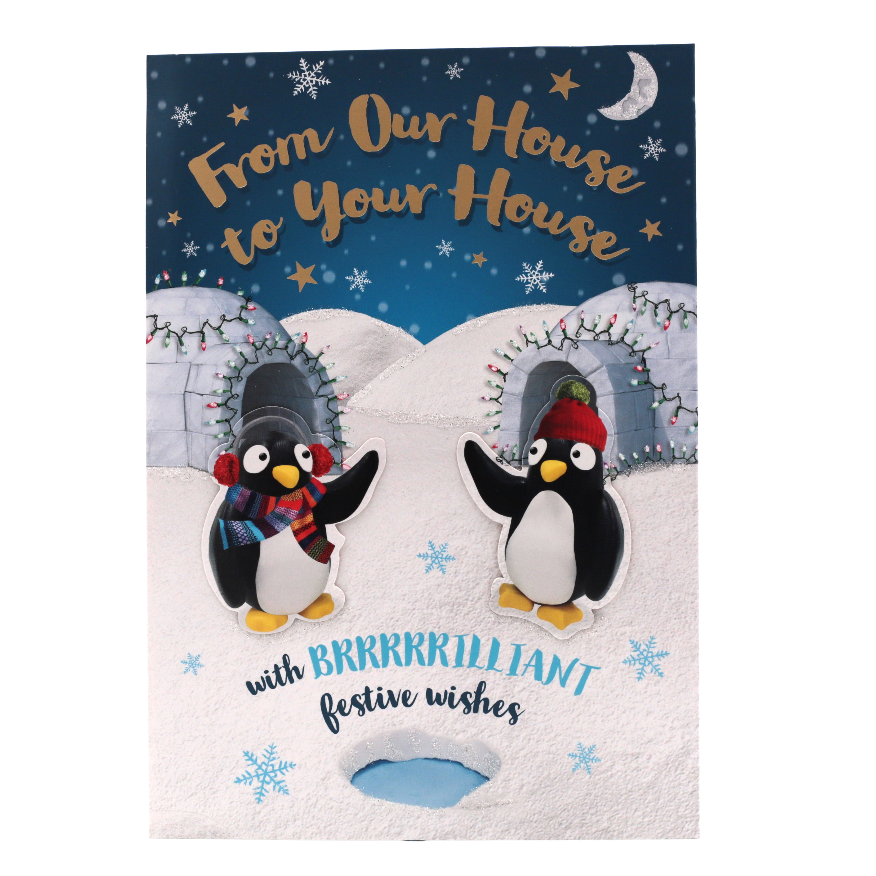 Christmas Card - Our House To Yours, Cute Penguins