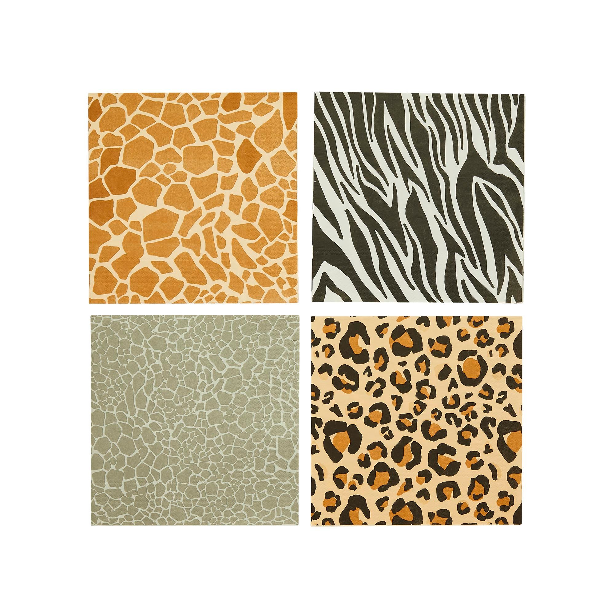 Animal Print Paper Napkins - Pack of 16