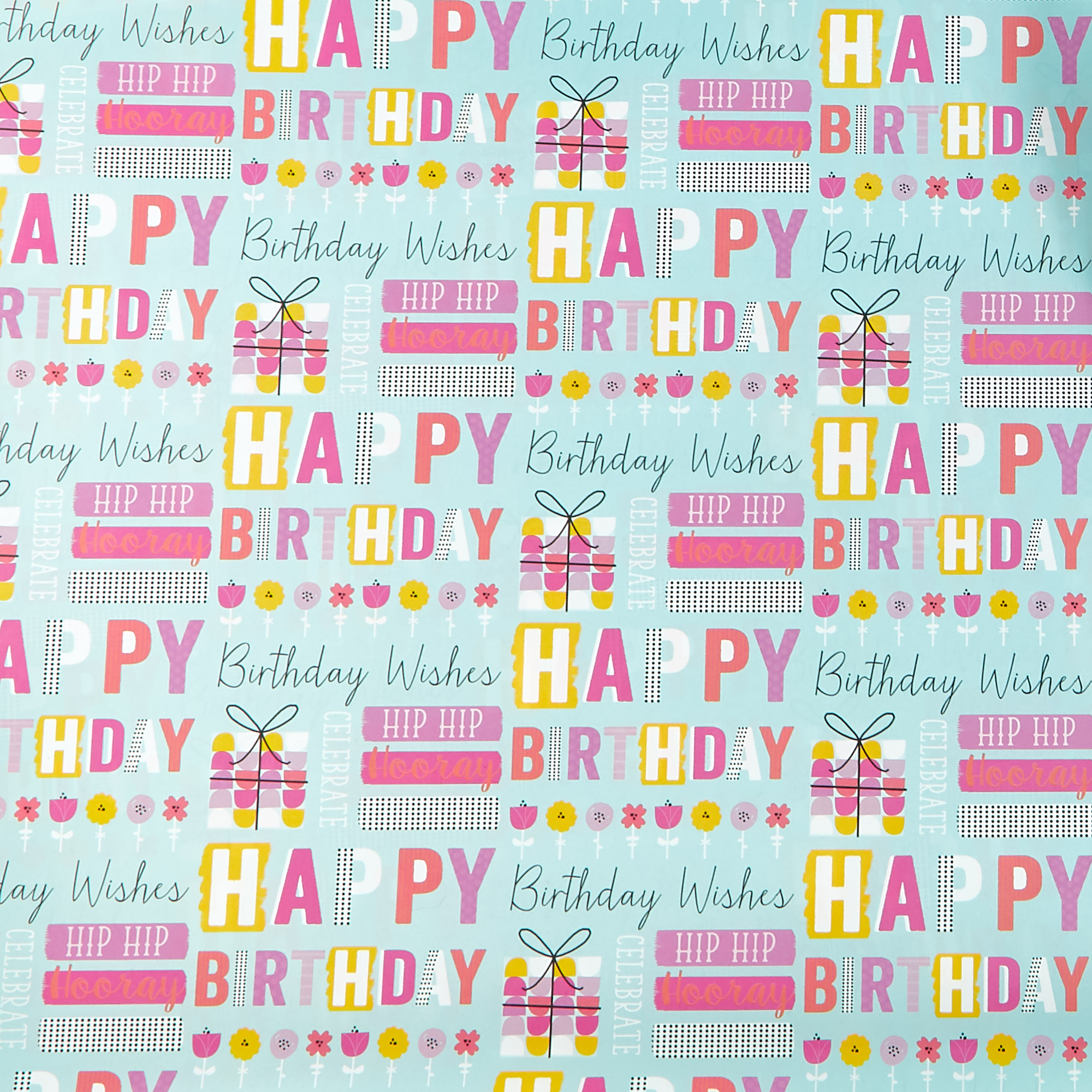 Happy Birthday Wishes Wrapping Paper - 24 Sheets