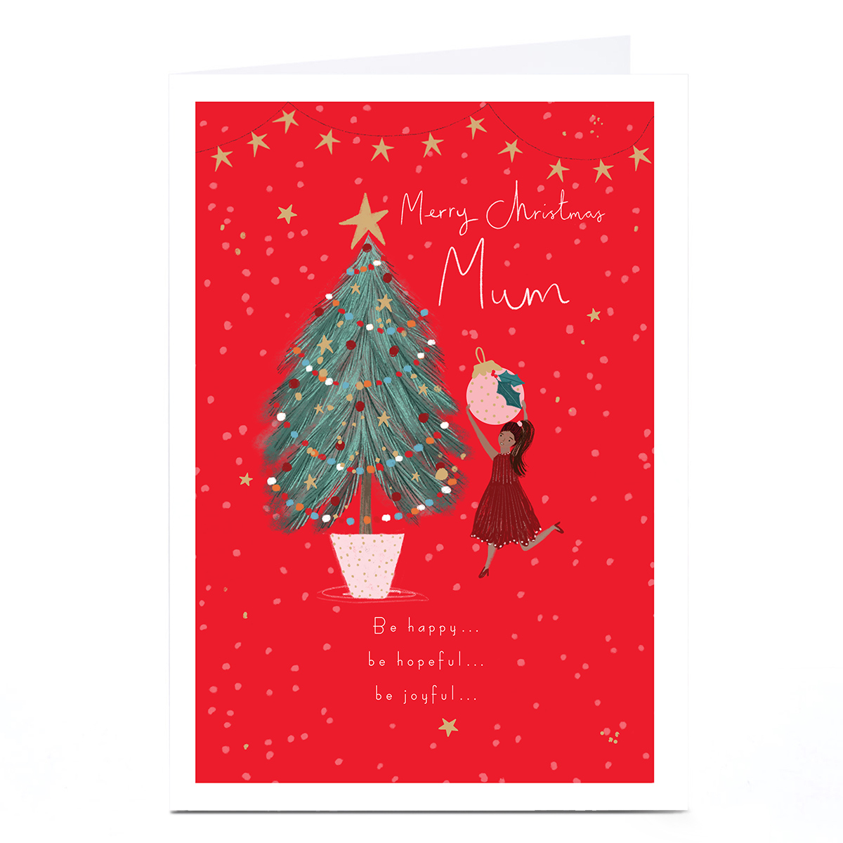 Christmas Card - Happy Hopeful Joyful, Mum