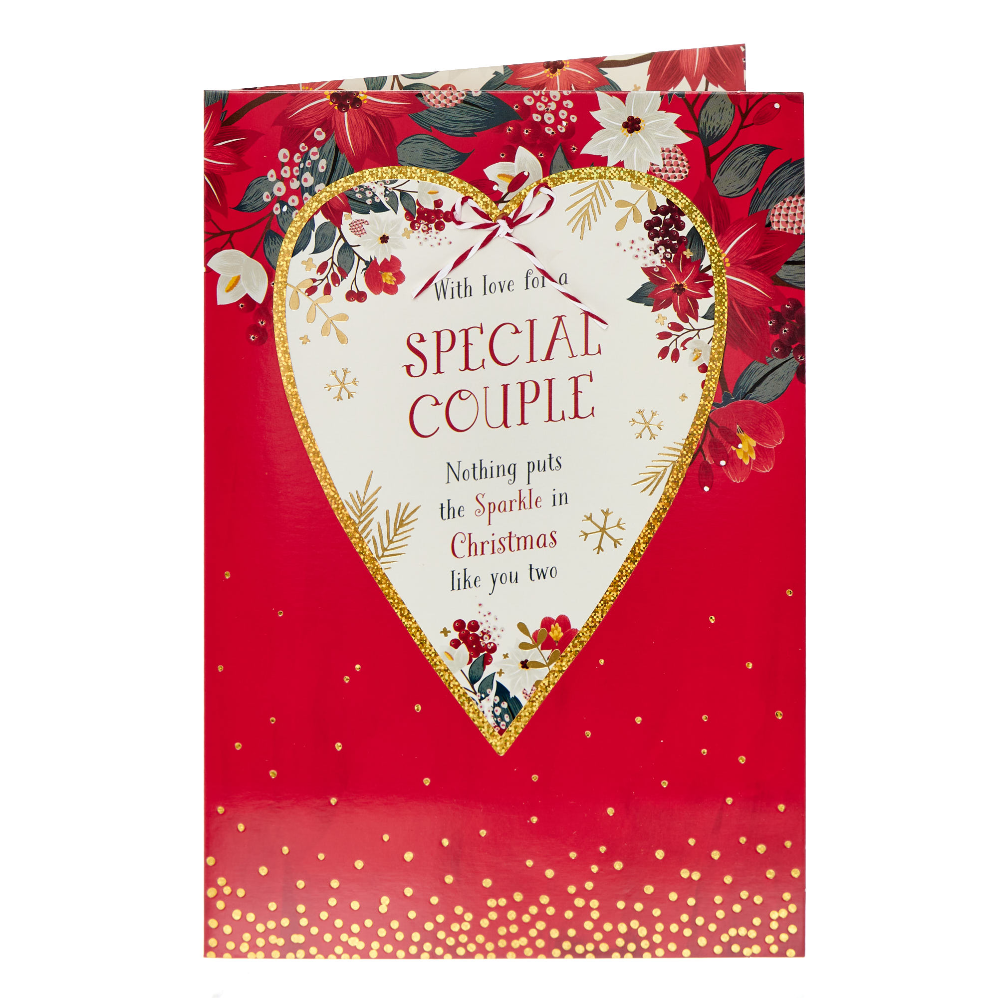 Special Couple Heart Floral Christmas Card