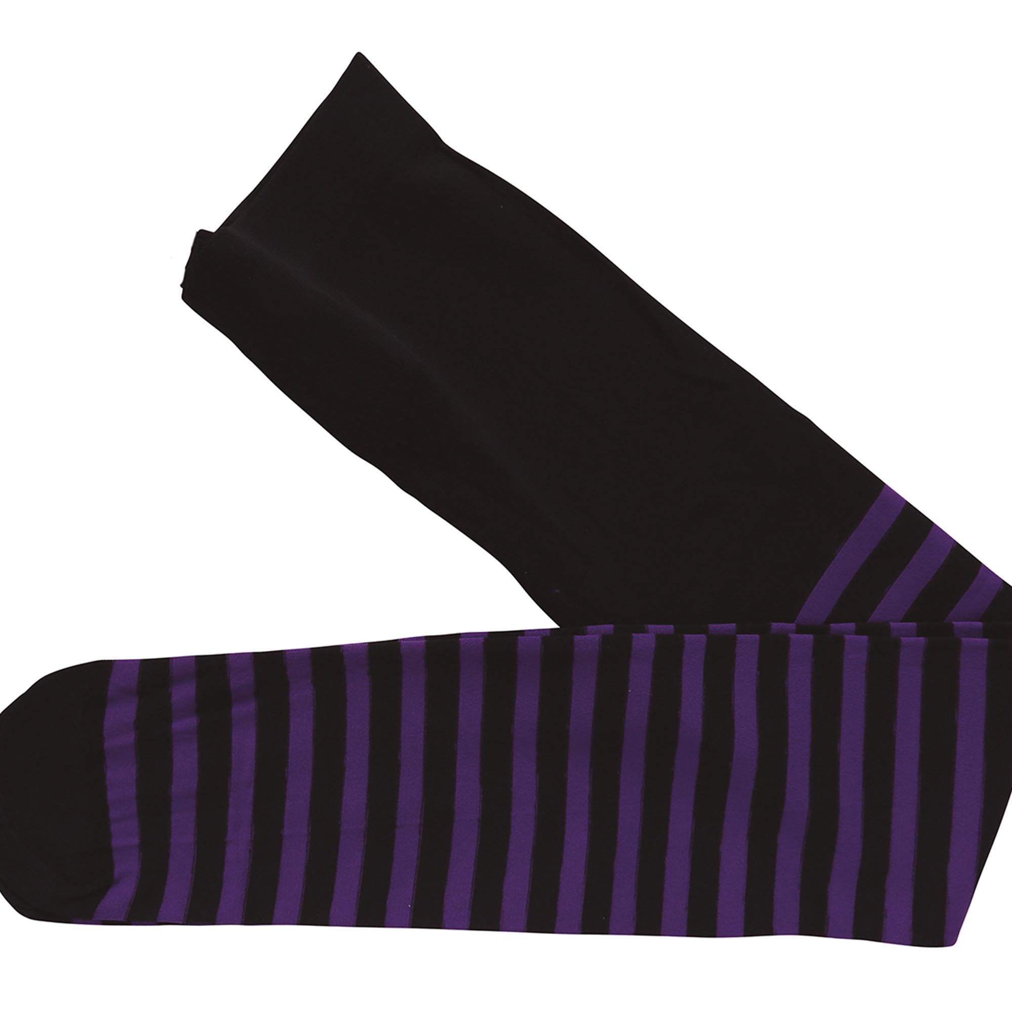 Black & Purple Striped Children's Tights