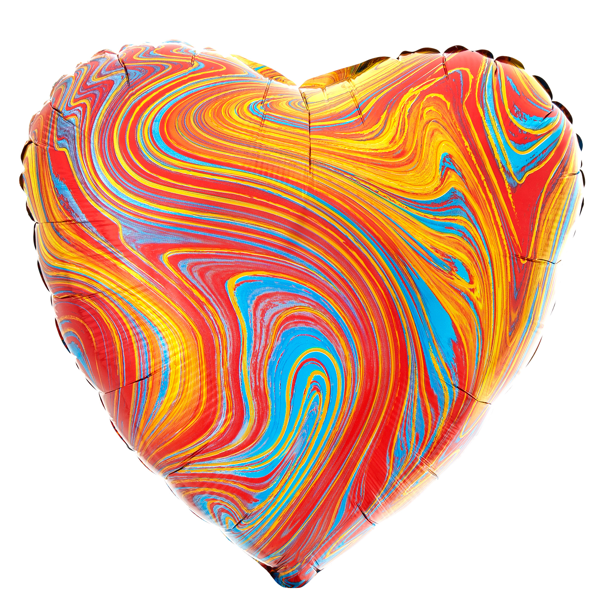 Colourful Heart Marble-Effect 17-Inch Foil Helium Balloon