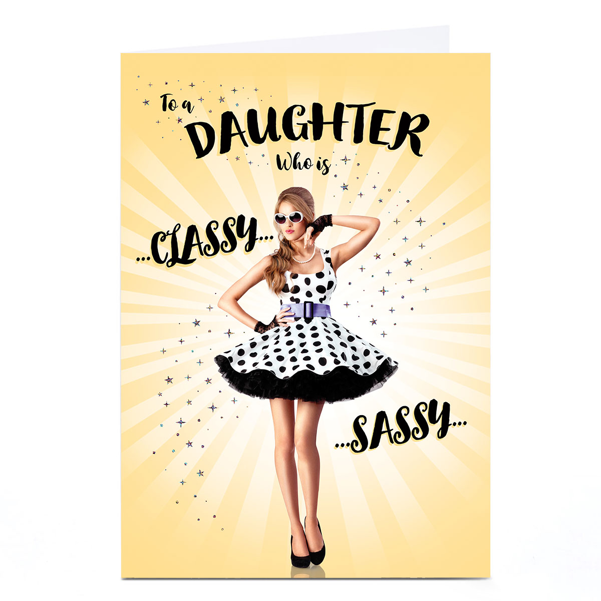 Personalised Birthday Card - Sassy Classy Polka Dots, Daughter